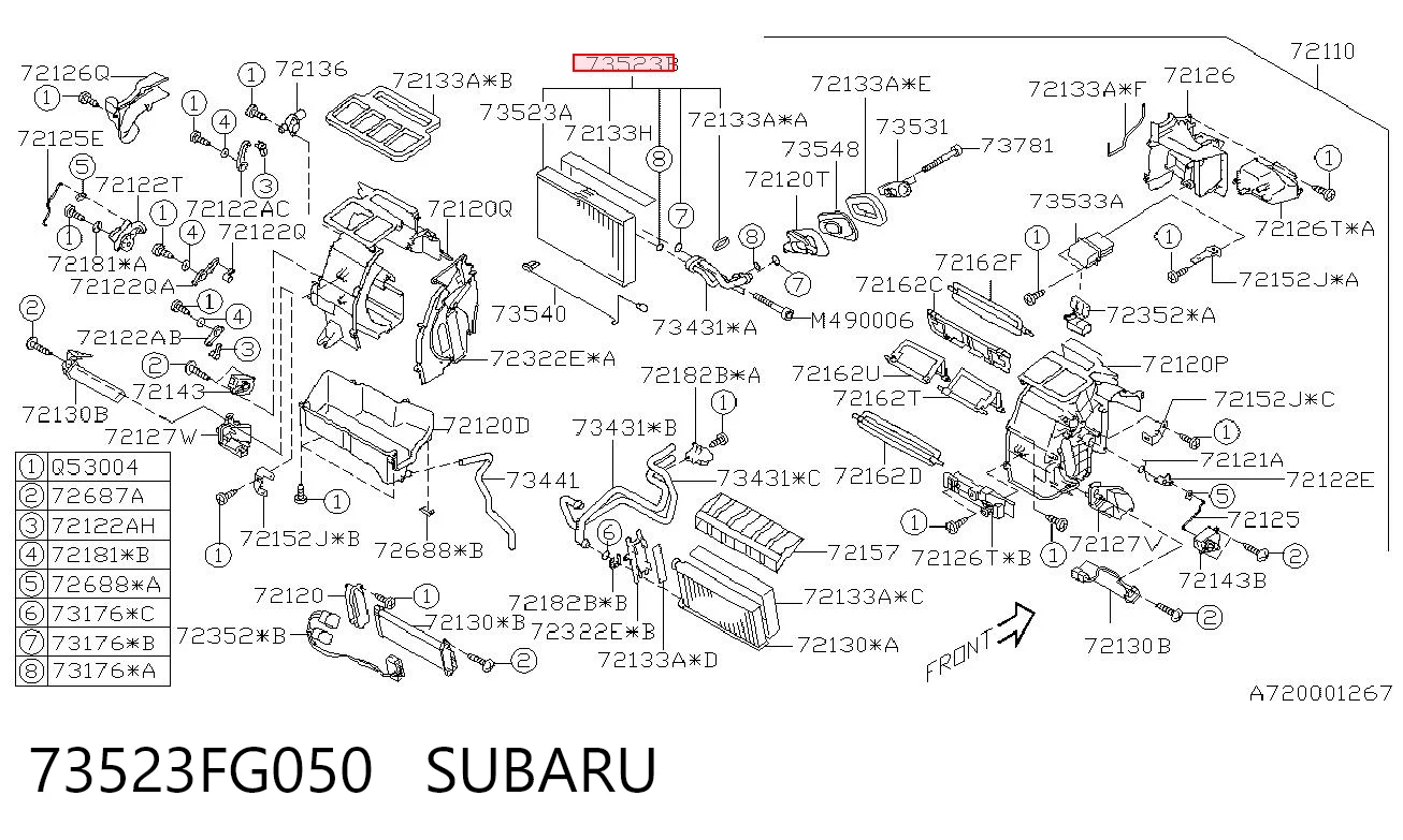 73523FG050 Subaru Parownik klimatyzacji