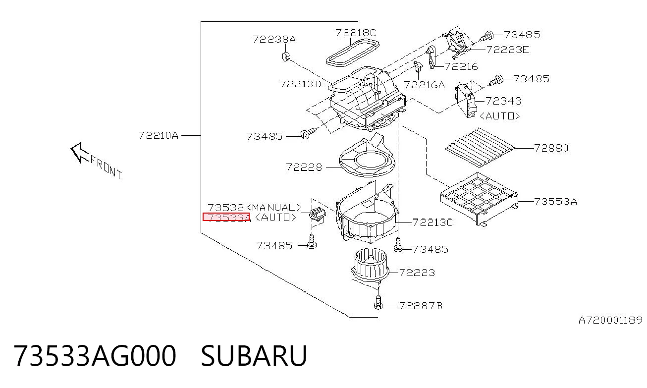 Do koszyka Rezystor wentylatora nagrzewnicy (ogrzewacza kabiny) Subaru Outback III B13, BP