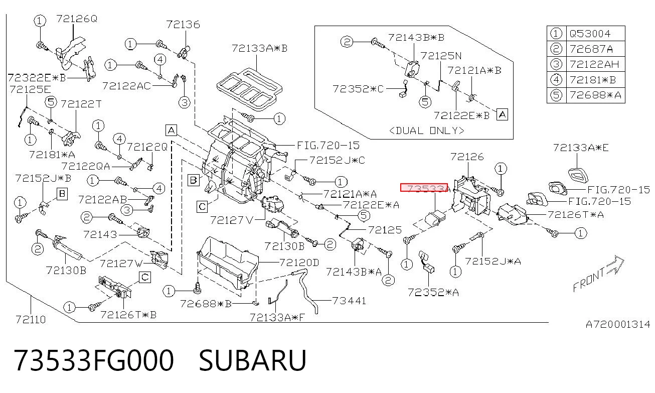 73533FG000 Subaru Rezystor wentylatora nagrzewnicy (ogrzewacza kabiny)