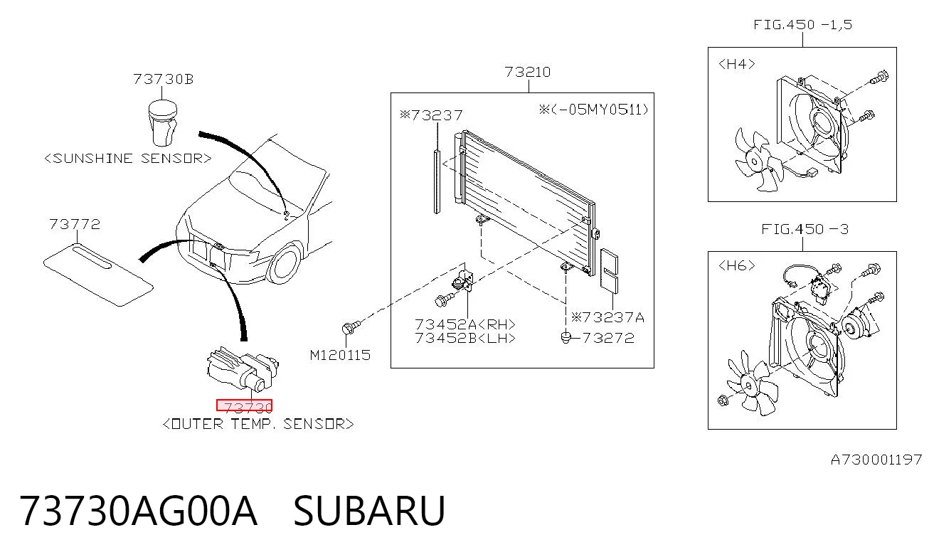 Czujnik temperatury zewnętrznej do Subaru Legacy IV B13