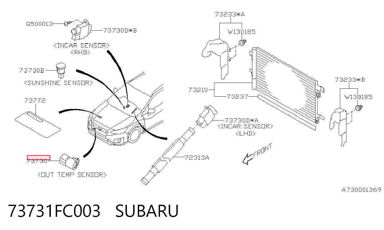 Czujnik temperatury zewnętrznej do Subaru Forester III S12, SH