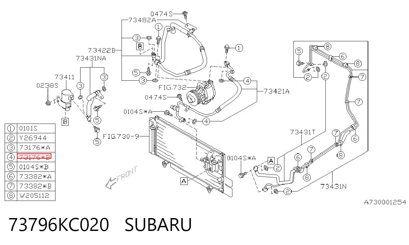 73796KC020 Subaru Uszczelka pierścieniowa rury klimatyzacji