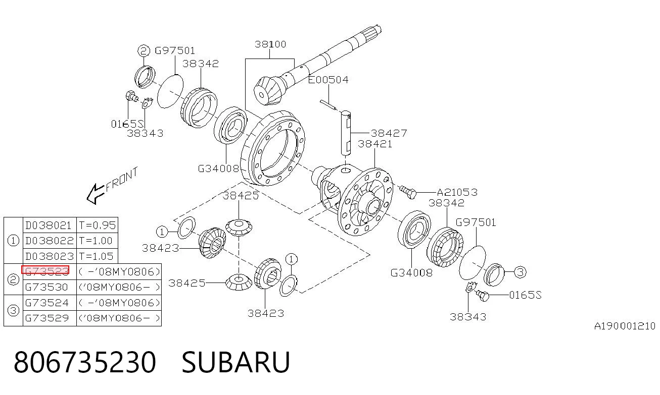 806735230 Subaru Uszczelniacz półosi prawej mostu przedniego