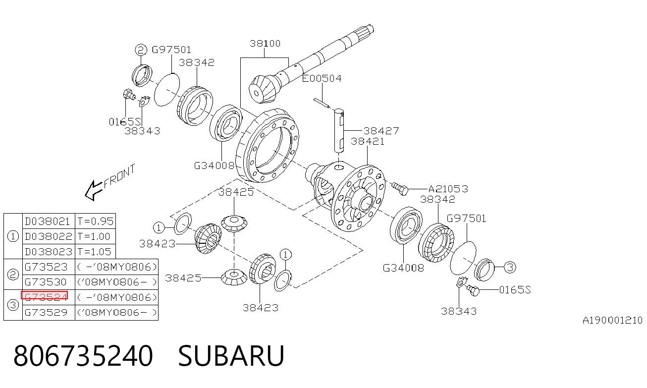 806735240 Subaru Uszczelniacz półosi lewej mostu przedniego