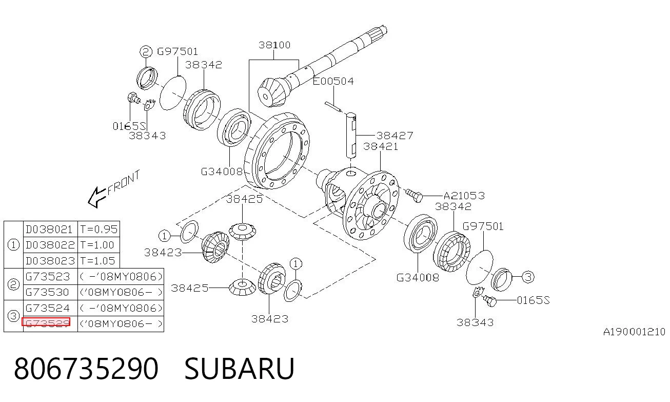 806735290 Subaru Uszczelniacz półosi lewej mostu przedniego