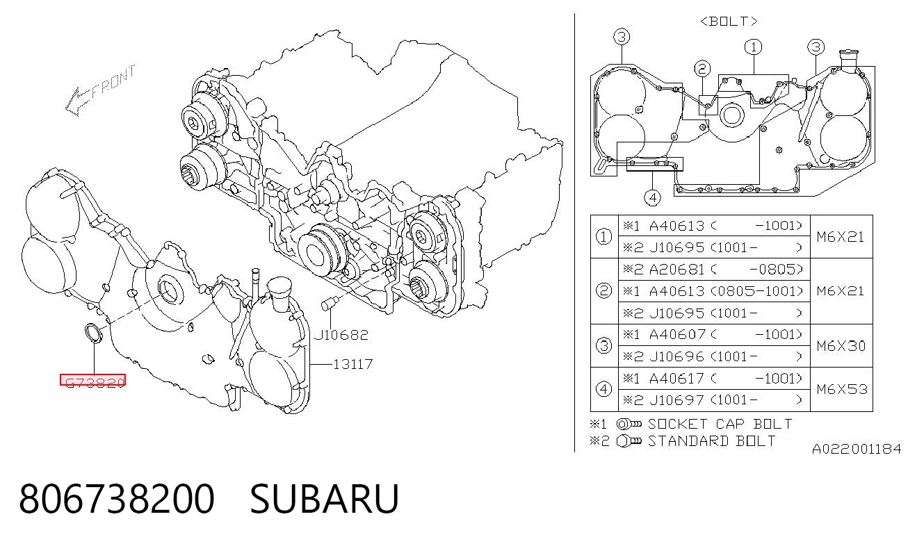 Uszczelniacz wału korbowego przedni do Subaru Tribeca B9 