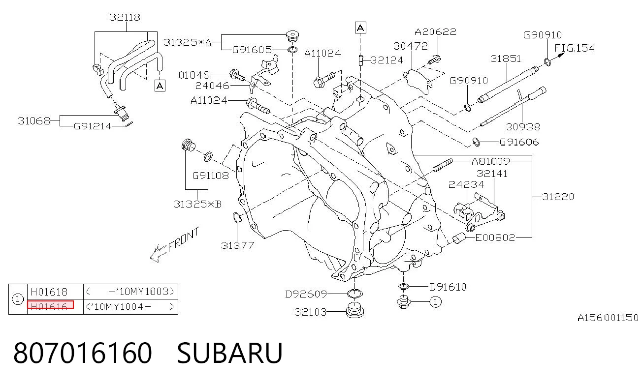 807016160 Subaru Korek miski olejowej silnika