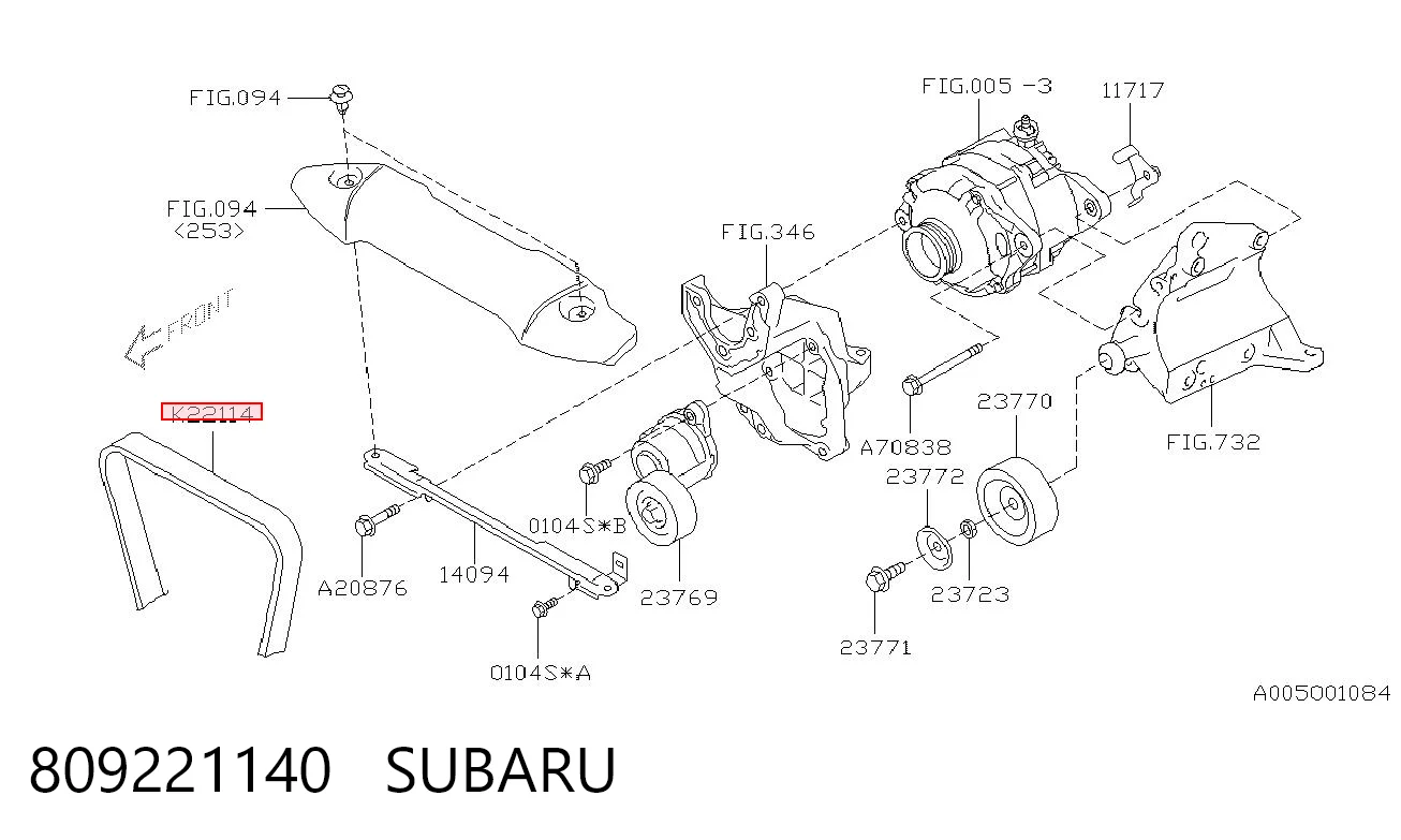 809221140 Subaru Pas napędowy mechanizmów