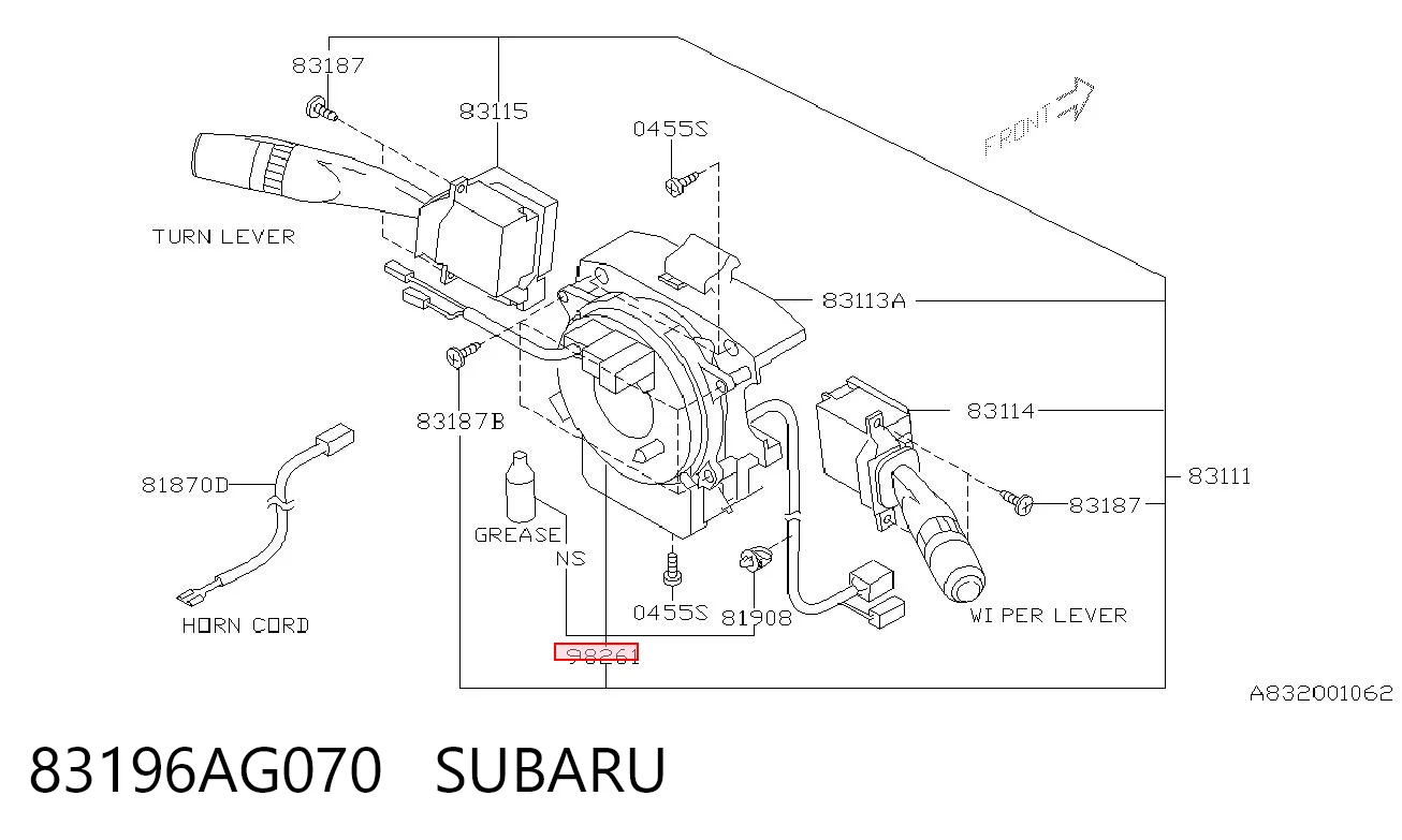 Kupić Pierścień kontaktowy AIRBAG, taśma kierownicy  Subaru Impreza III GH w dobrej cenie