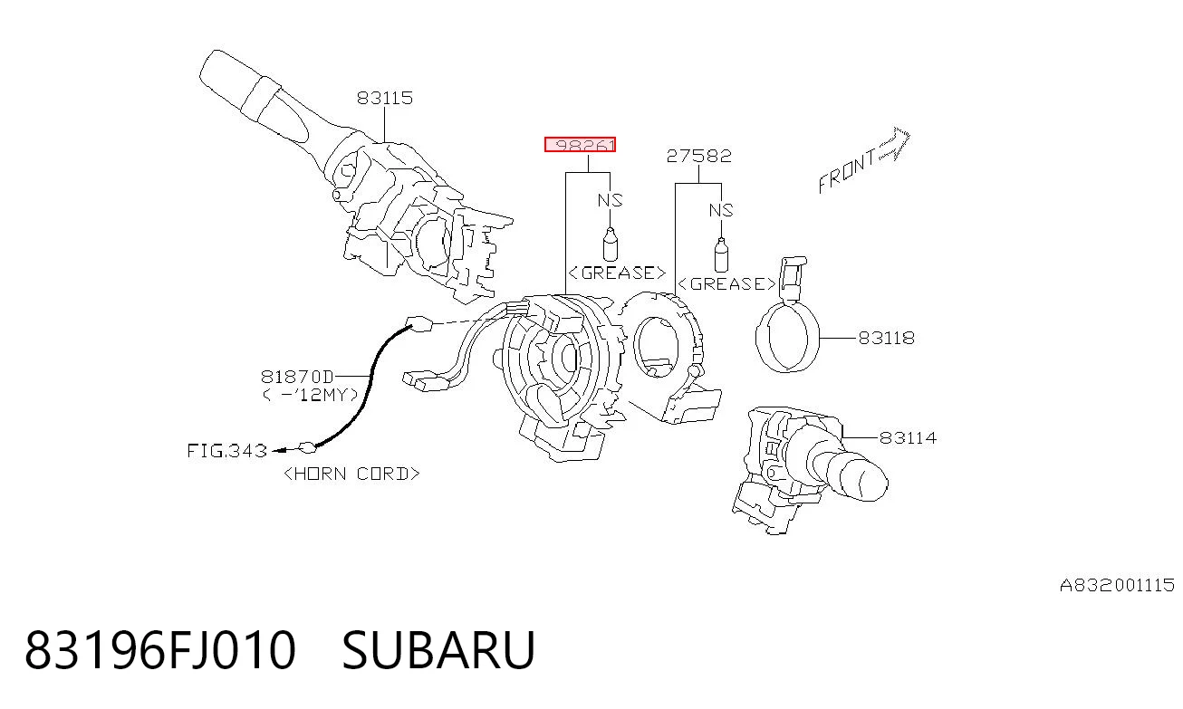 83196FJ010 Subaru