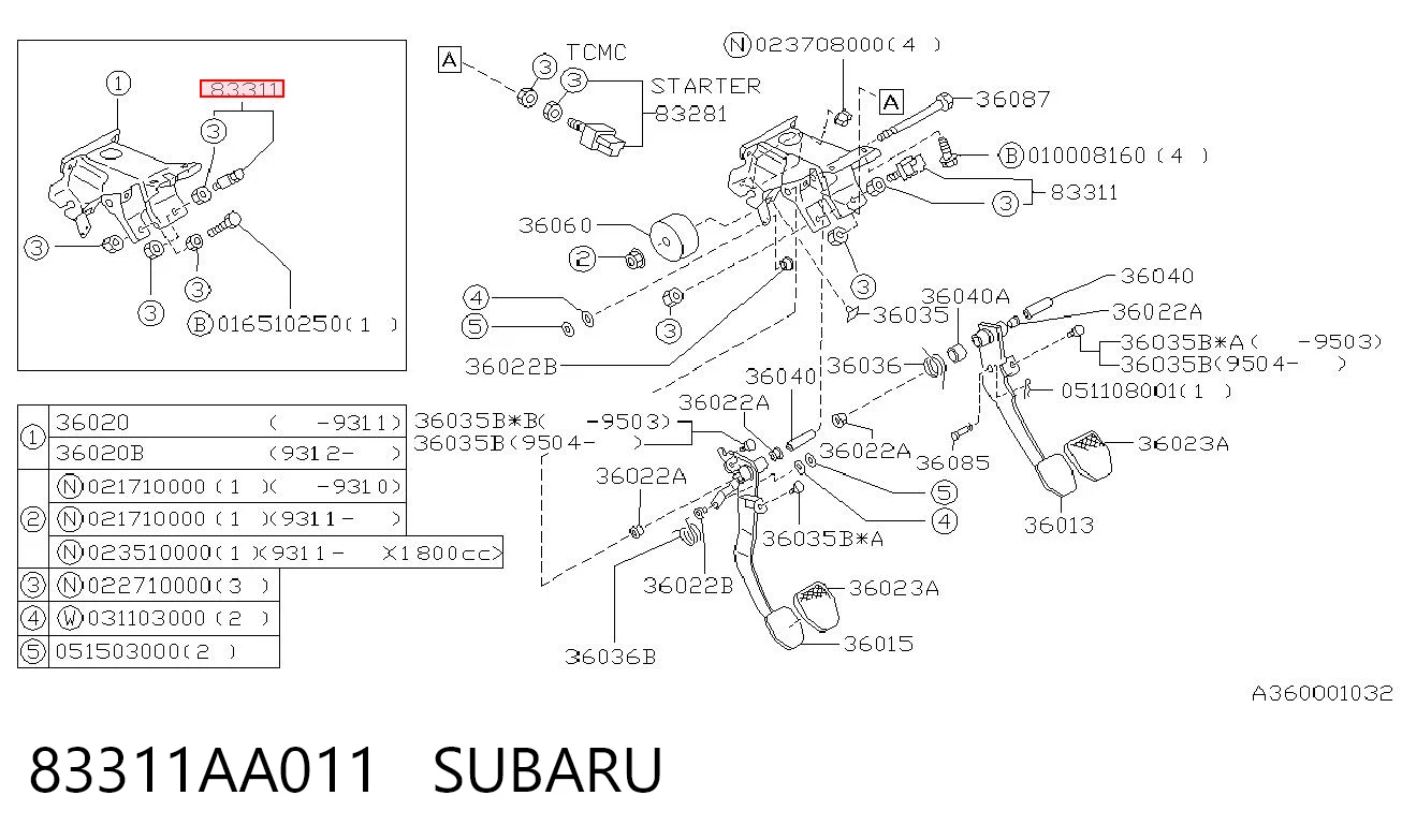 83311AA011 Subaru