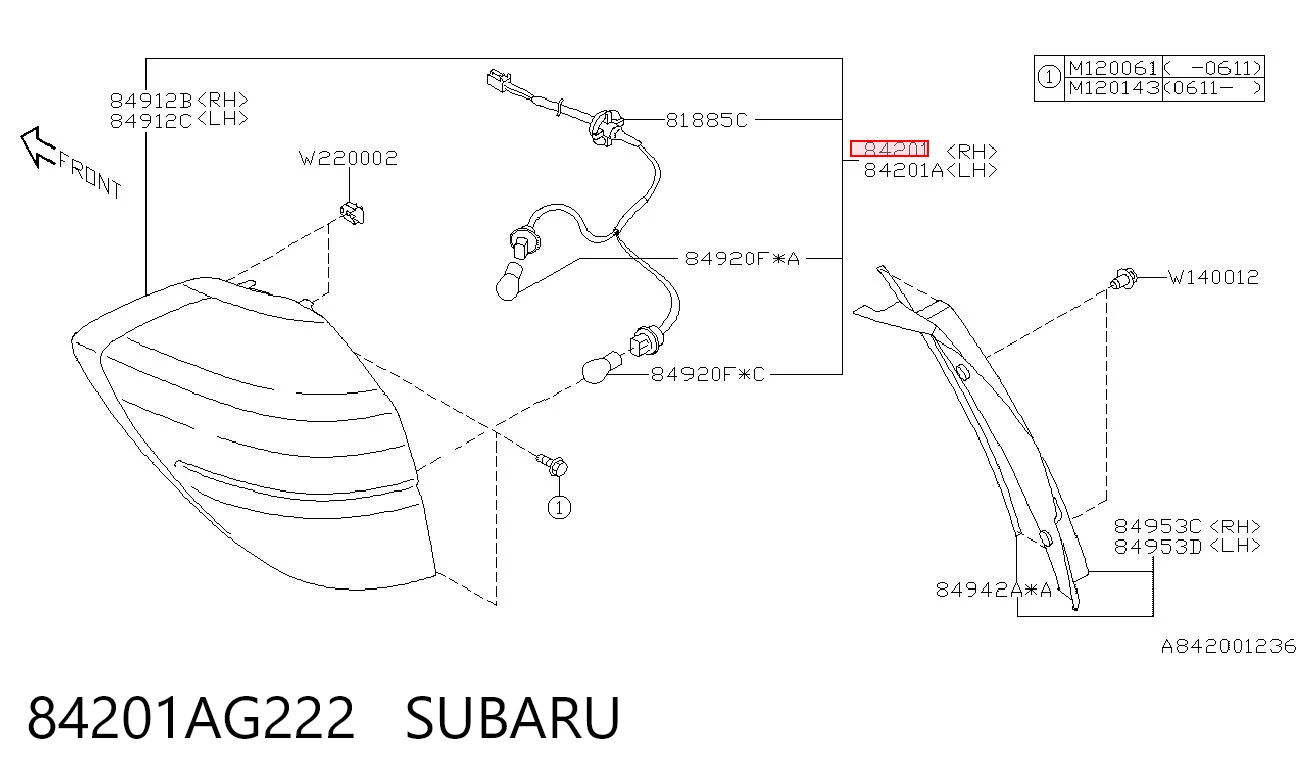 Kupić Lampa zespolona tylna prawa Subaru Outback B13, BP w dobrej cenie