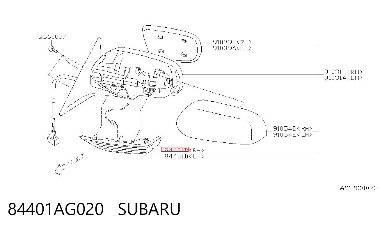 84401AG020 Subaru Kierunkowskaz lusterka prawy