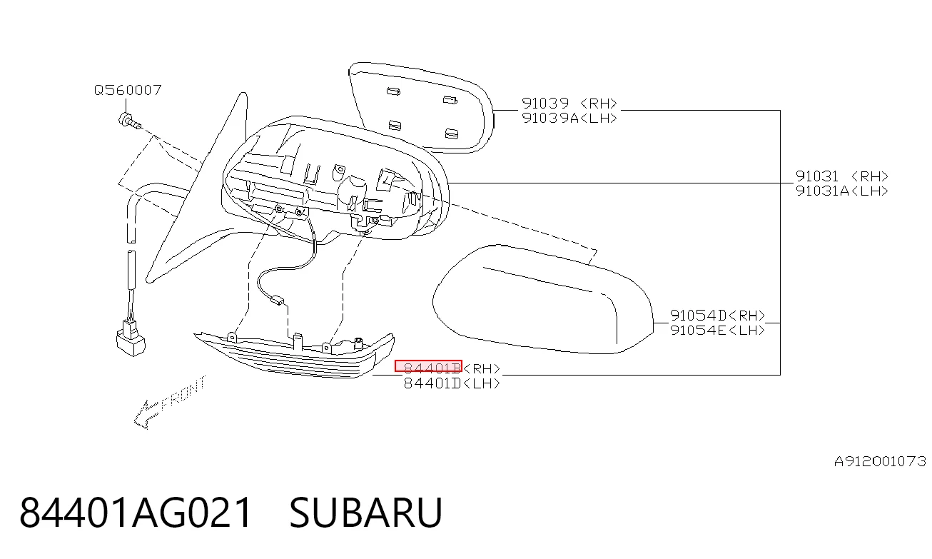 84401AG021 Subaru Kierunkowskaz lusterka prawy