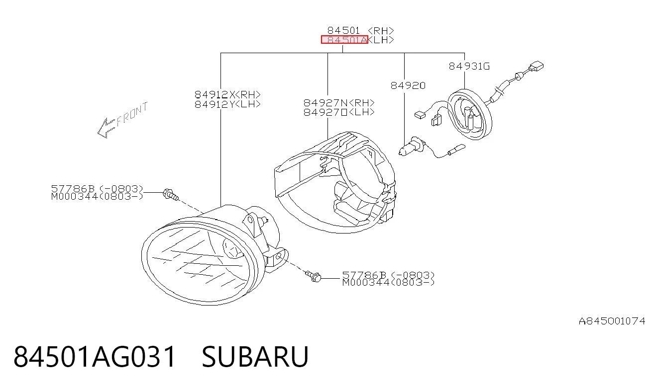 Lampa przeciwmgielna lewa do Subaru Outback III B13, BP