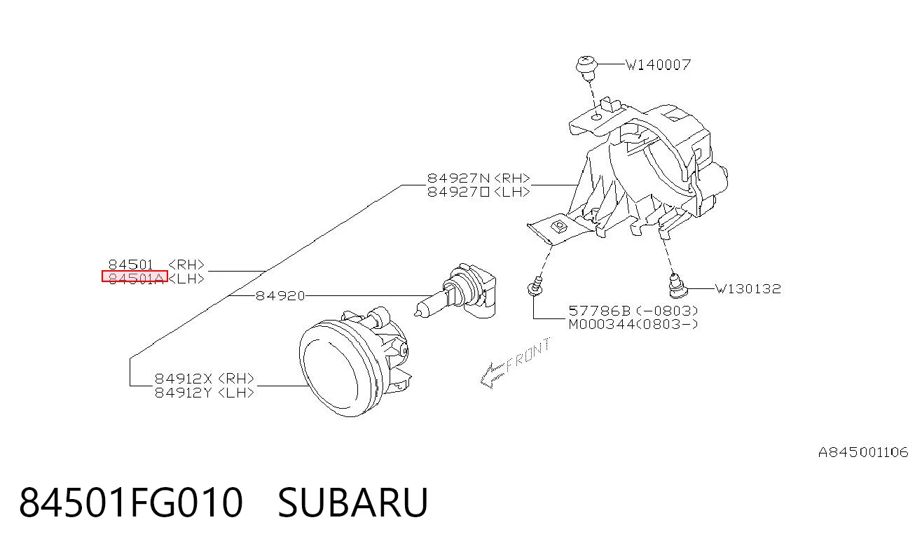 Lampa przeciwmgielna lewa do Subaru Impreza III GH