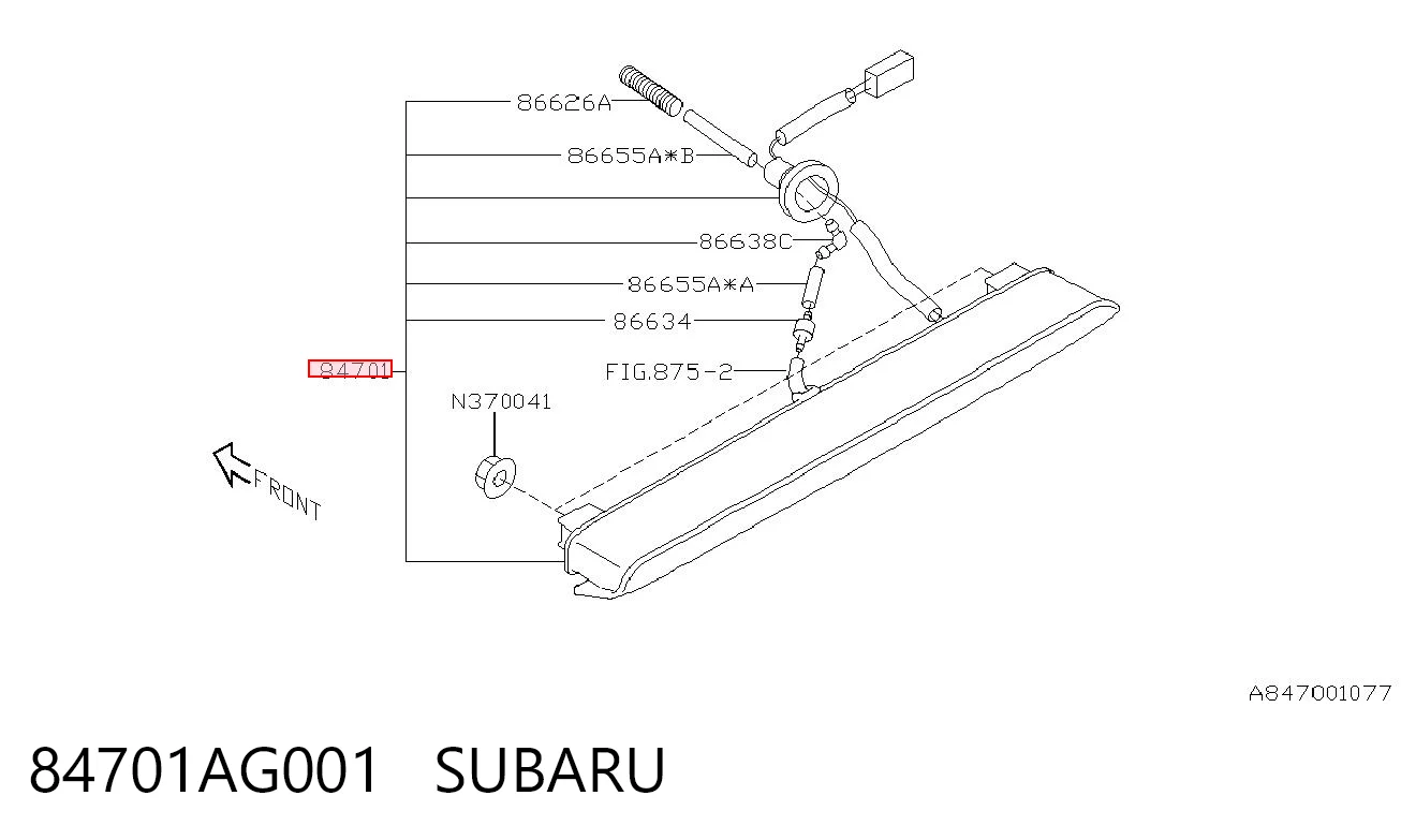 Lampa stop tylna dodatkowa do Subaru Outback III B13, BP