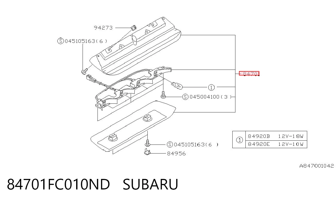 Lampa stop tylna dodatkowa do Subaru Forester II S11, SG