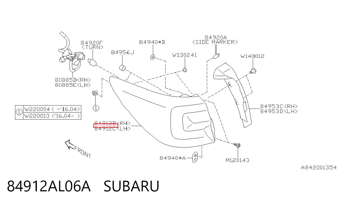 84912AL06A Subaru Lampa zespolona tylna lewa