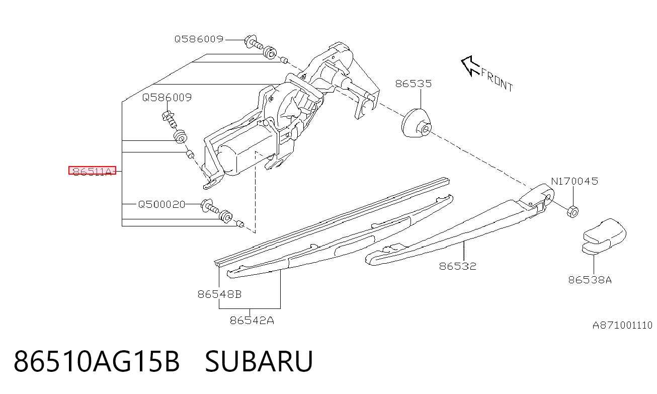 Kupić Silniczek wycieraczki tylnej szyby Subaru Tribeca   w dobrej cenie
