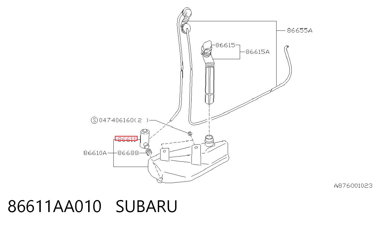  Pompka spryskiwacza szyby przedniej Subaru Legacy 3