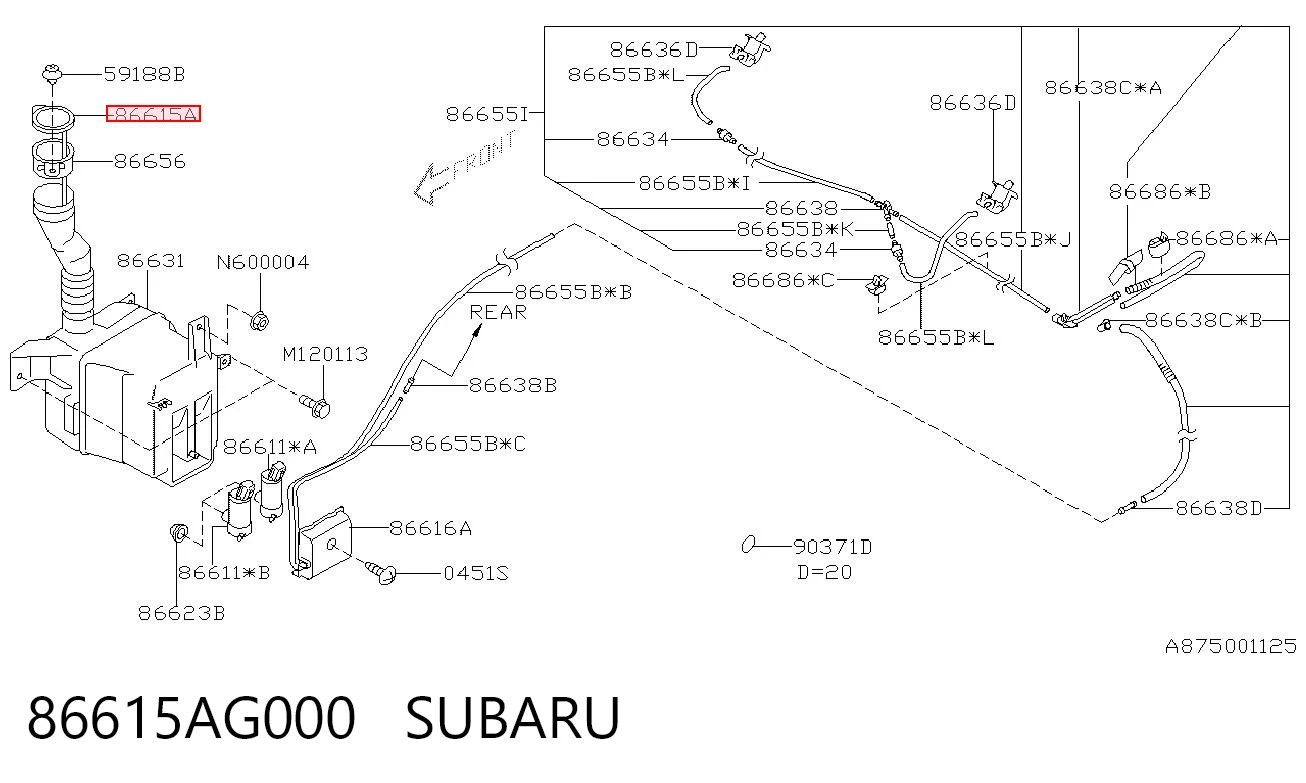 Korek zbiornika spryskiwacza do Subaru Impreza III GH