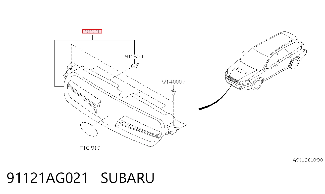 Kupić Atrapa chłodnicy Subaru Outback  B13, BP w dobrej cenie