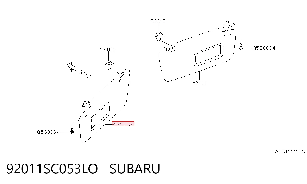 Do koszyka Osłona przeciwsłoneczna Subaru Forester III S12, SH