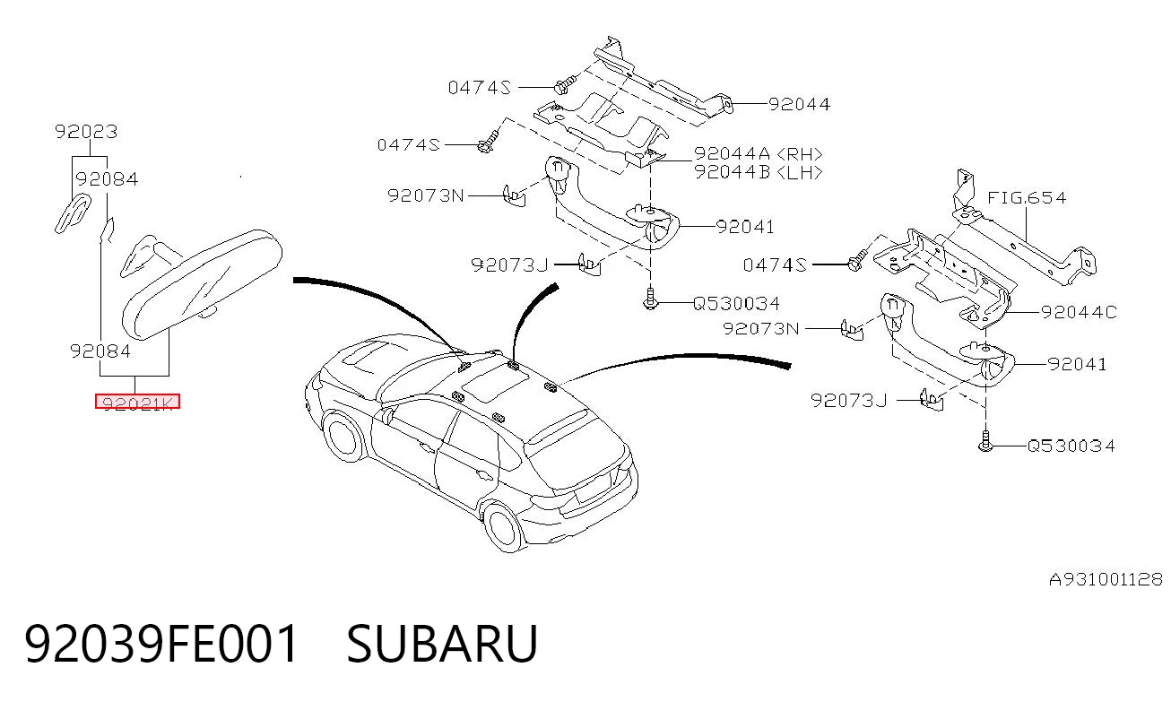 Lusterko wewnętrzne do Subaru Impreza III GH