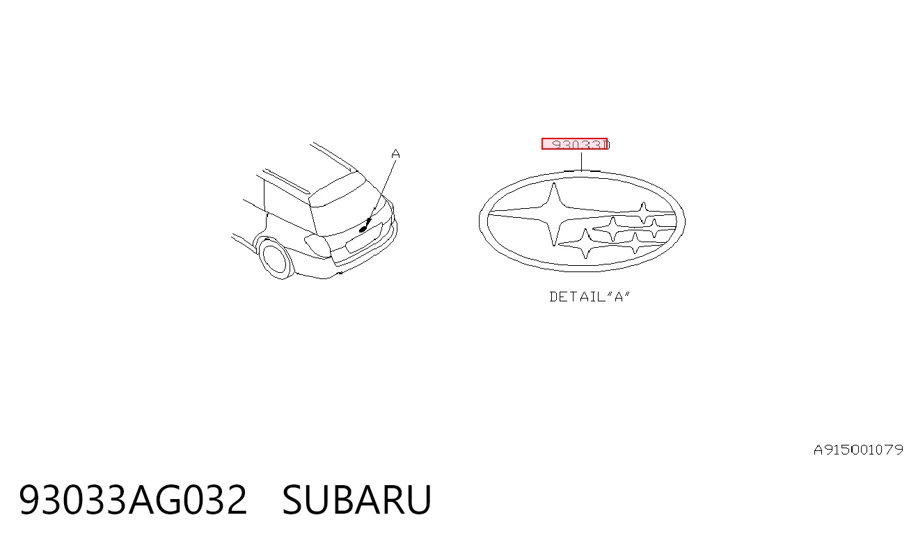 Emblemat na klapę bagaznika (znaczek firmowy) do Subaru Outback III B13, BP