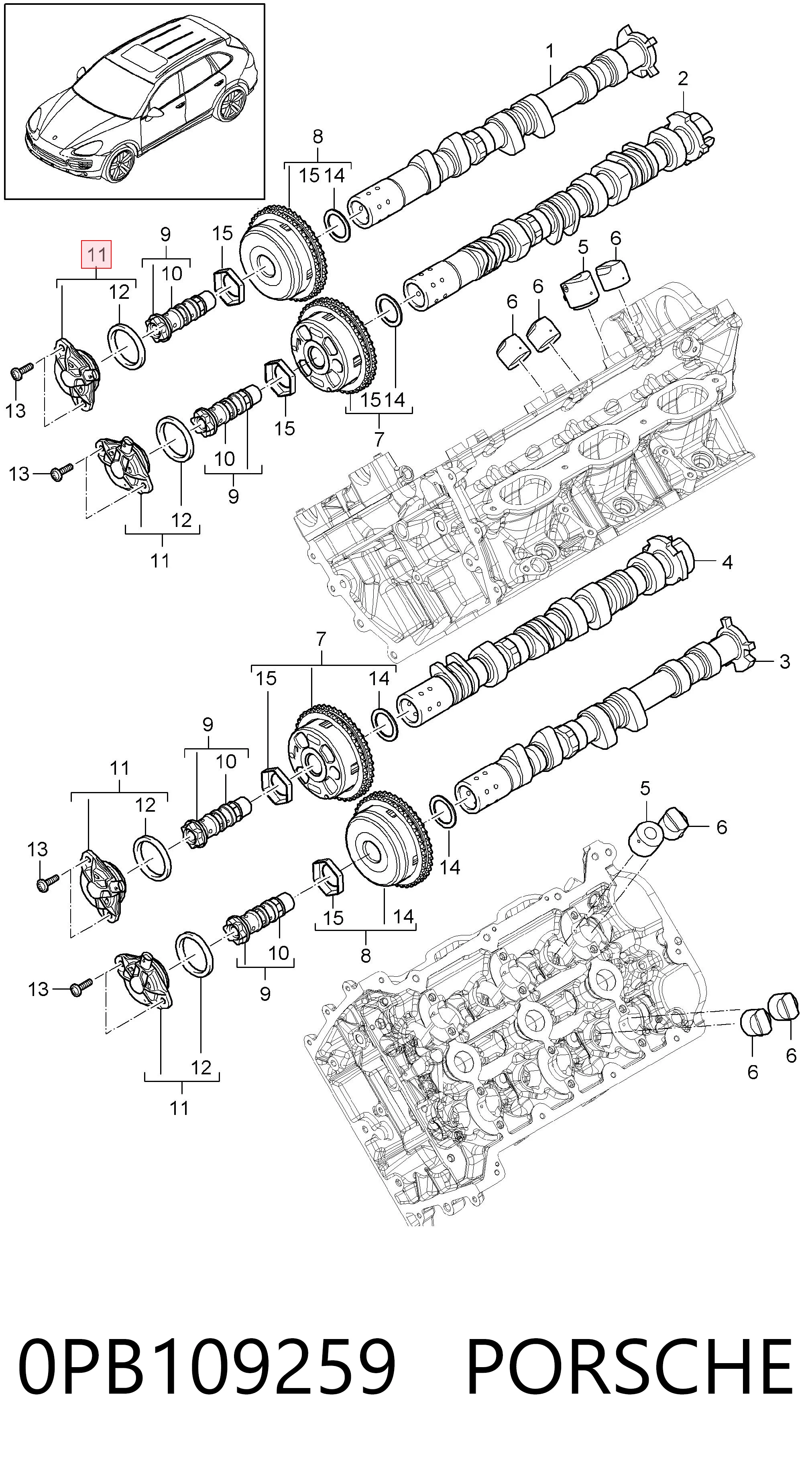 Zawór elektromagnetyczny faz rozrządu do Porsche Cayman  982