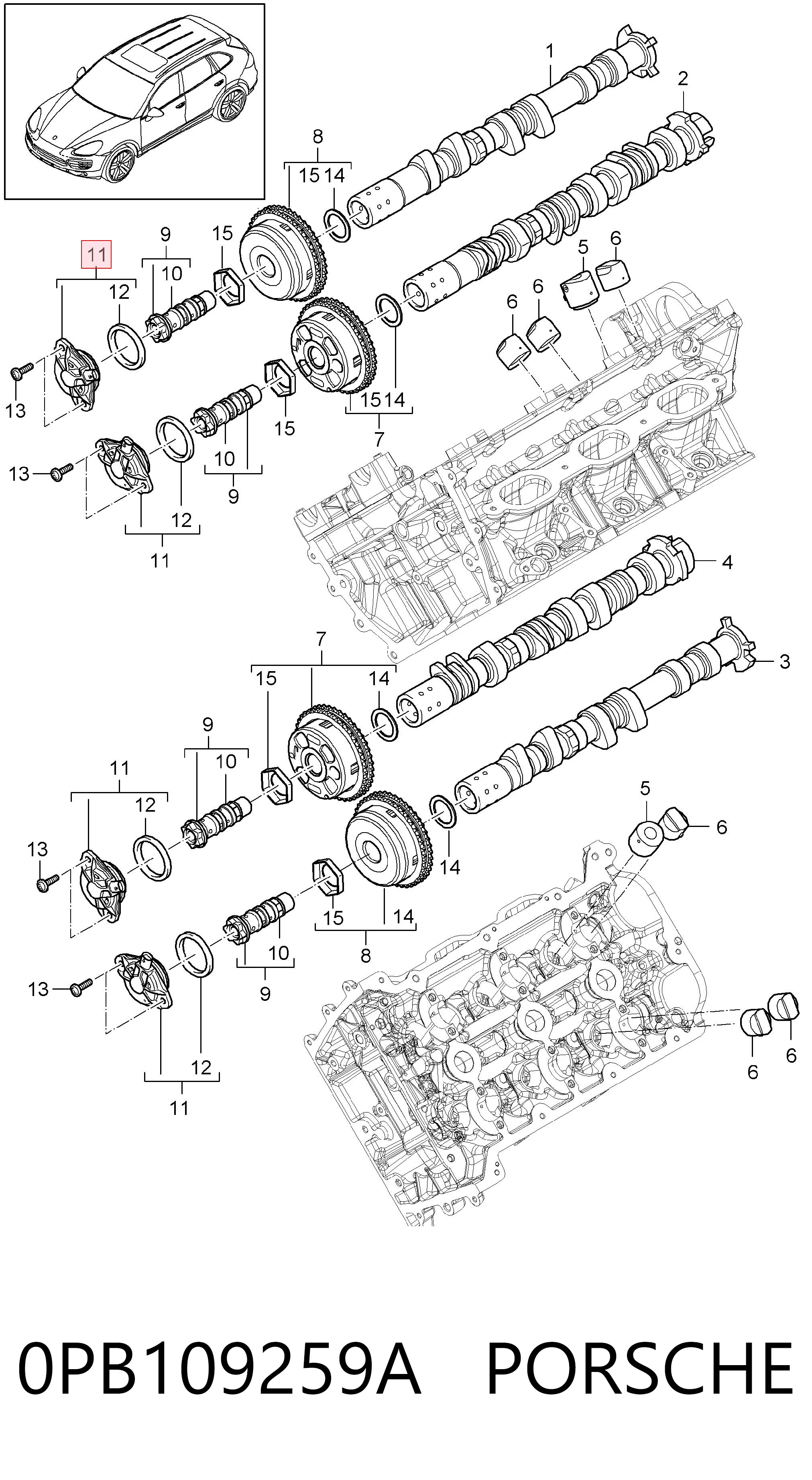 Do koszyka Zawór elektromagnetyczny faz rozrządu Porsche Cayman  982