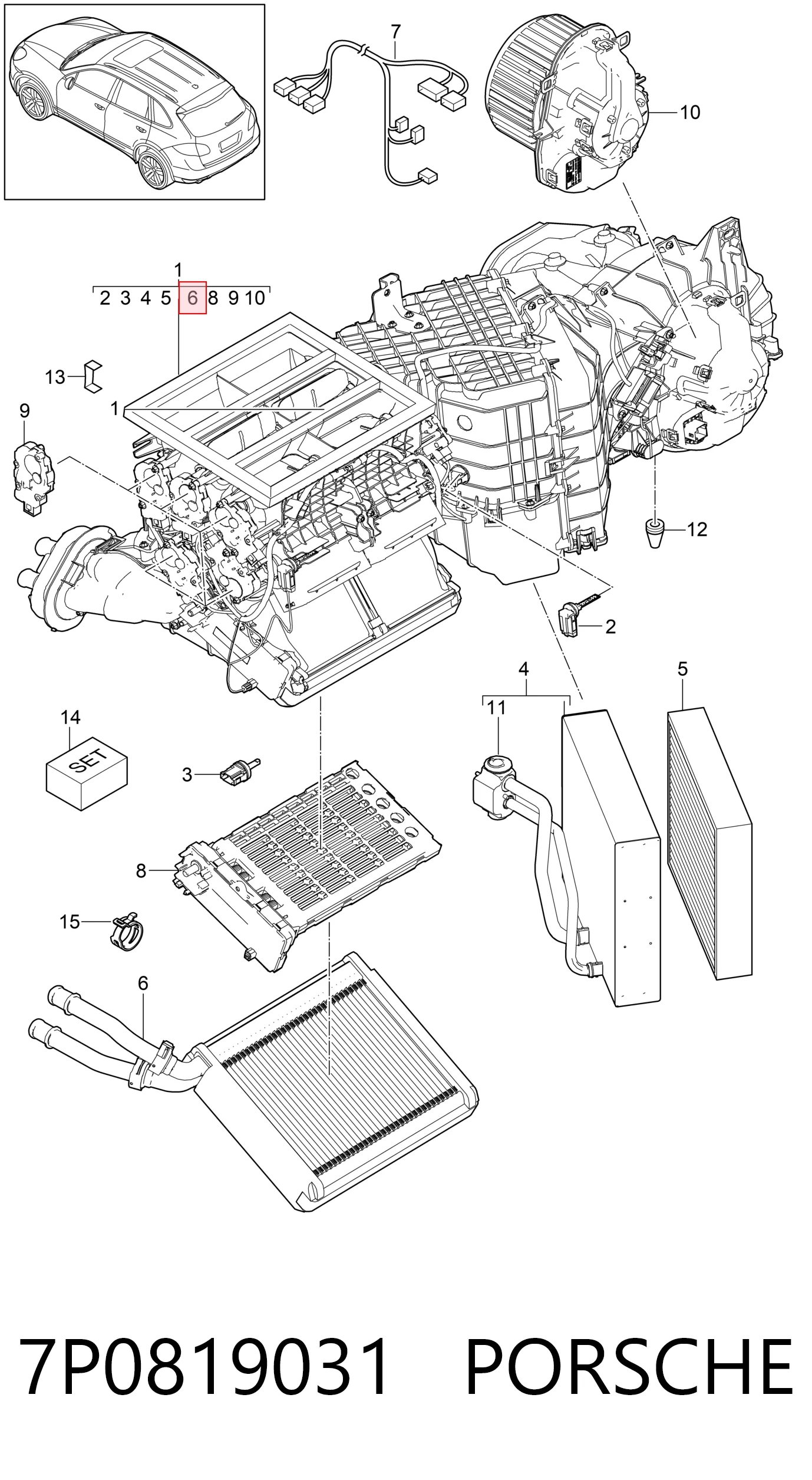 Chłodnica nagrzewnicy (ogrzewacza) Volkswagen Touareg II