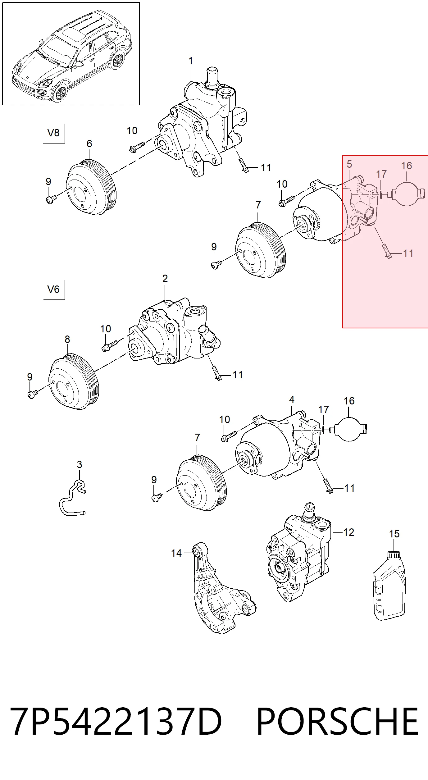 7P5422137D Porsche Pompa wspomagania hydraulicznego kierownicy