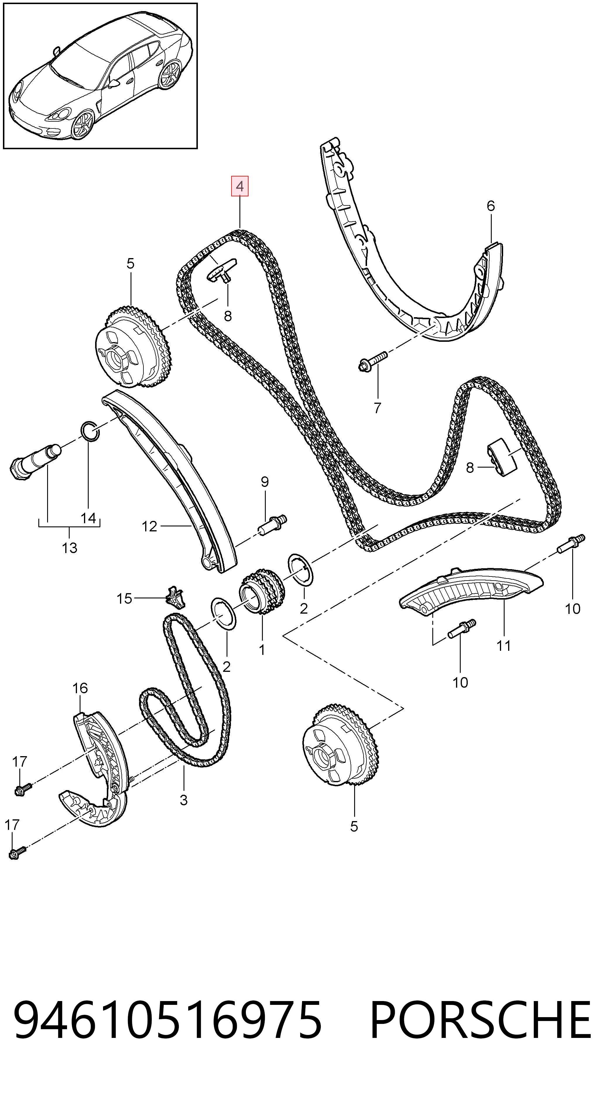 94610516975 Porsche Łańcuch rozrządu