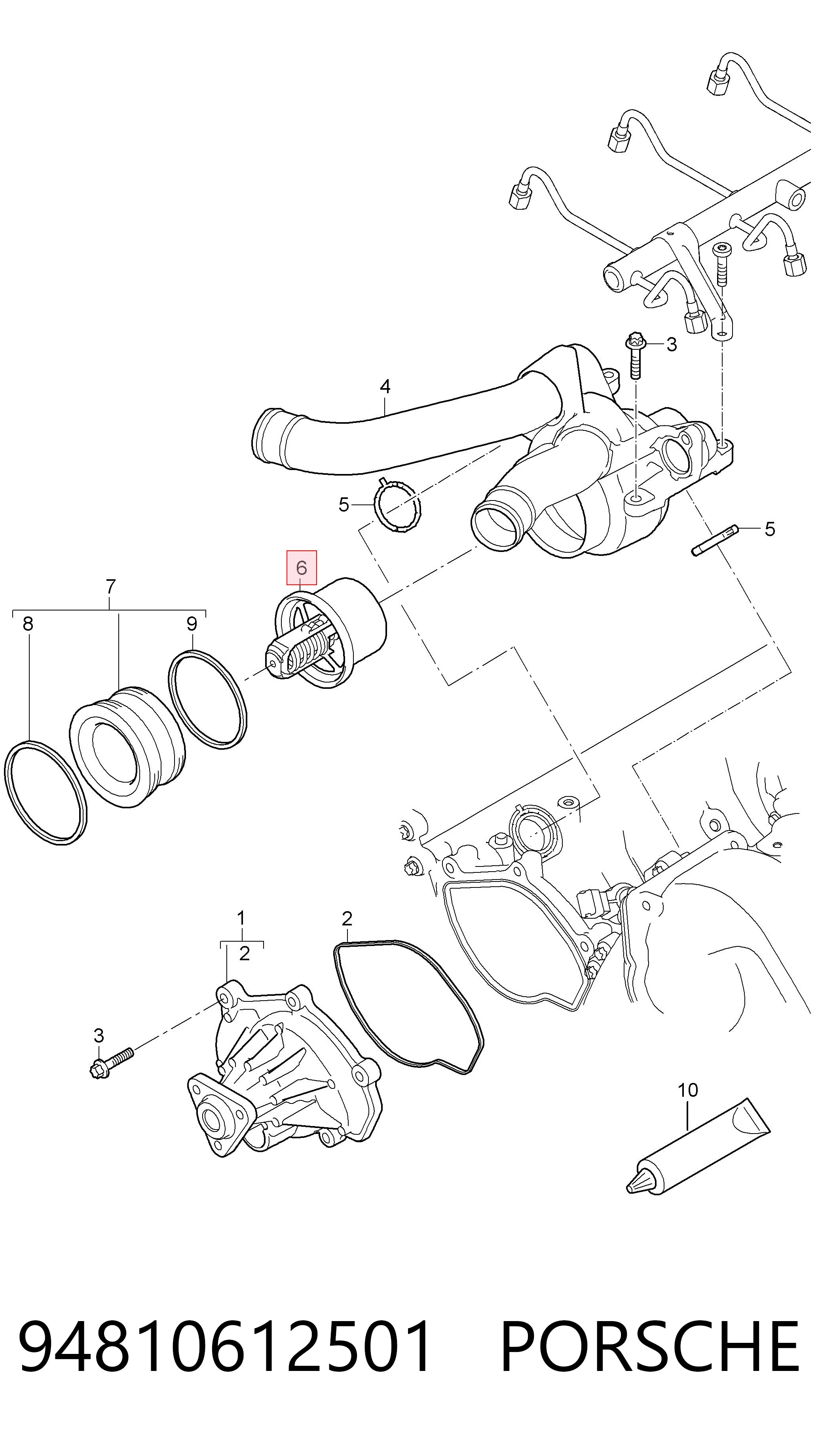 94810612501 Porsche Termostat
