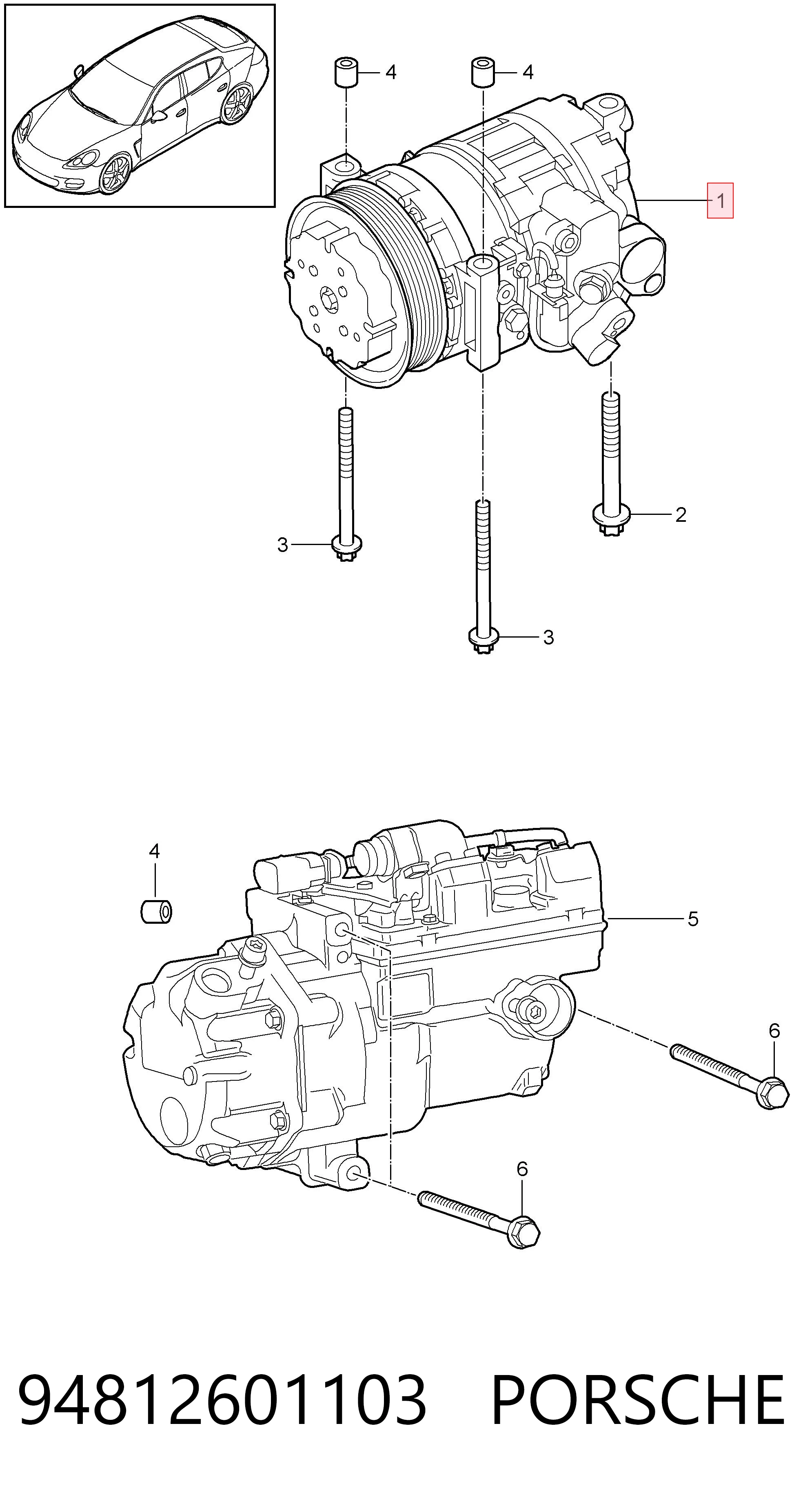 94812601103 Porsche Sprężarka klimatyzacji