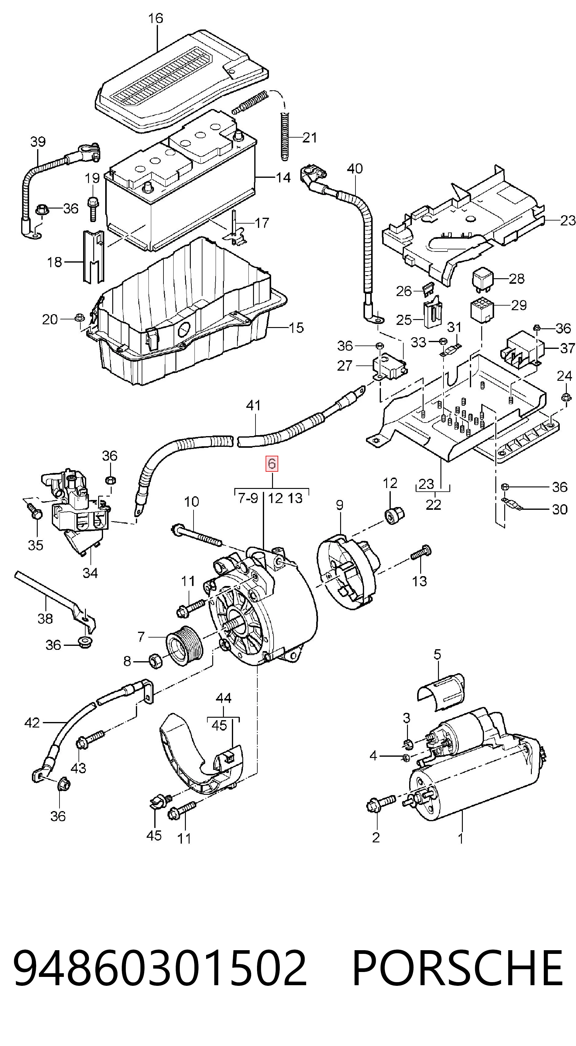 94860301502 Porsche Alternator