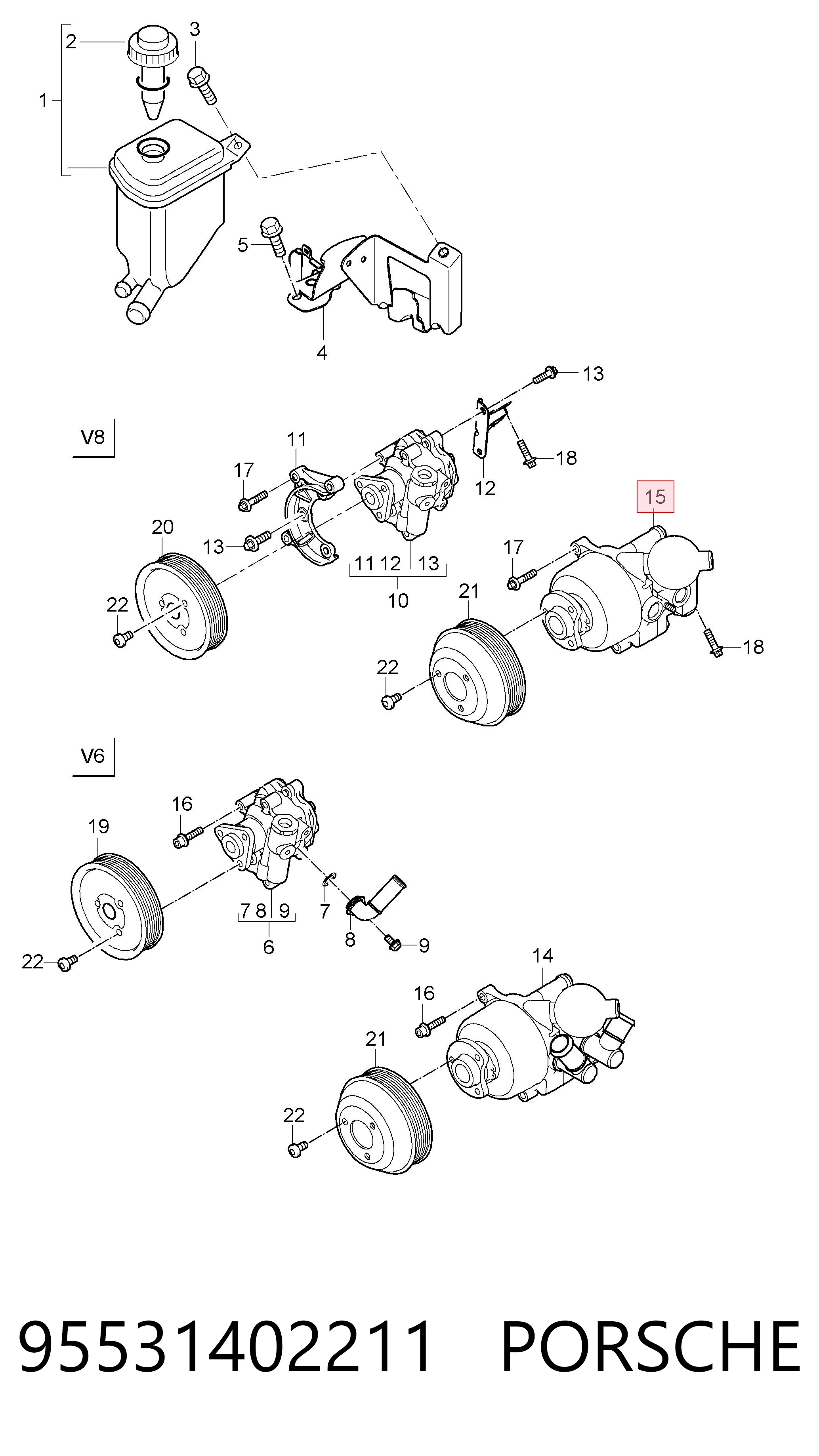 95531402211 Porsche Pompa wspomagania hydraulicznego kierownicy