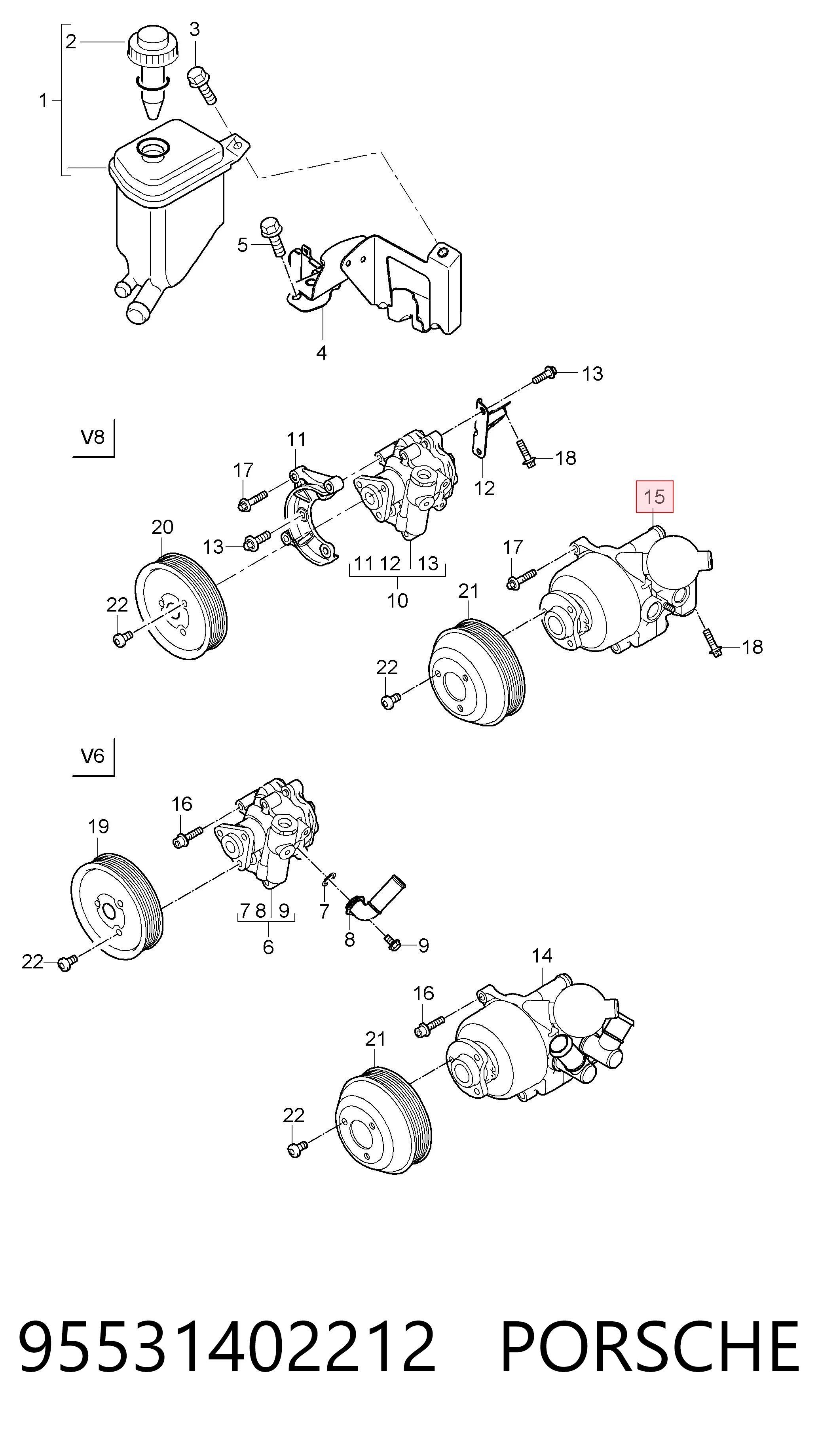 95531402212 Porsche Pompa wspomagania hydraulicznego kierownicy