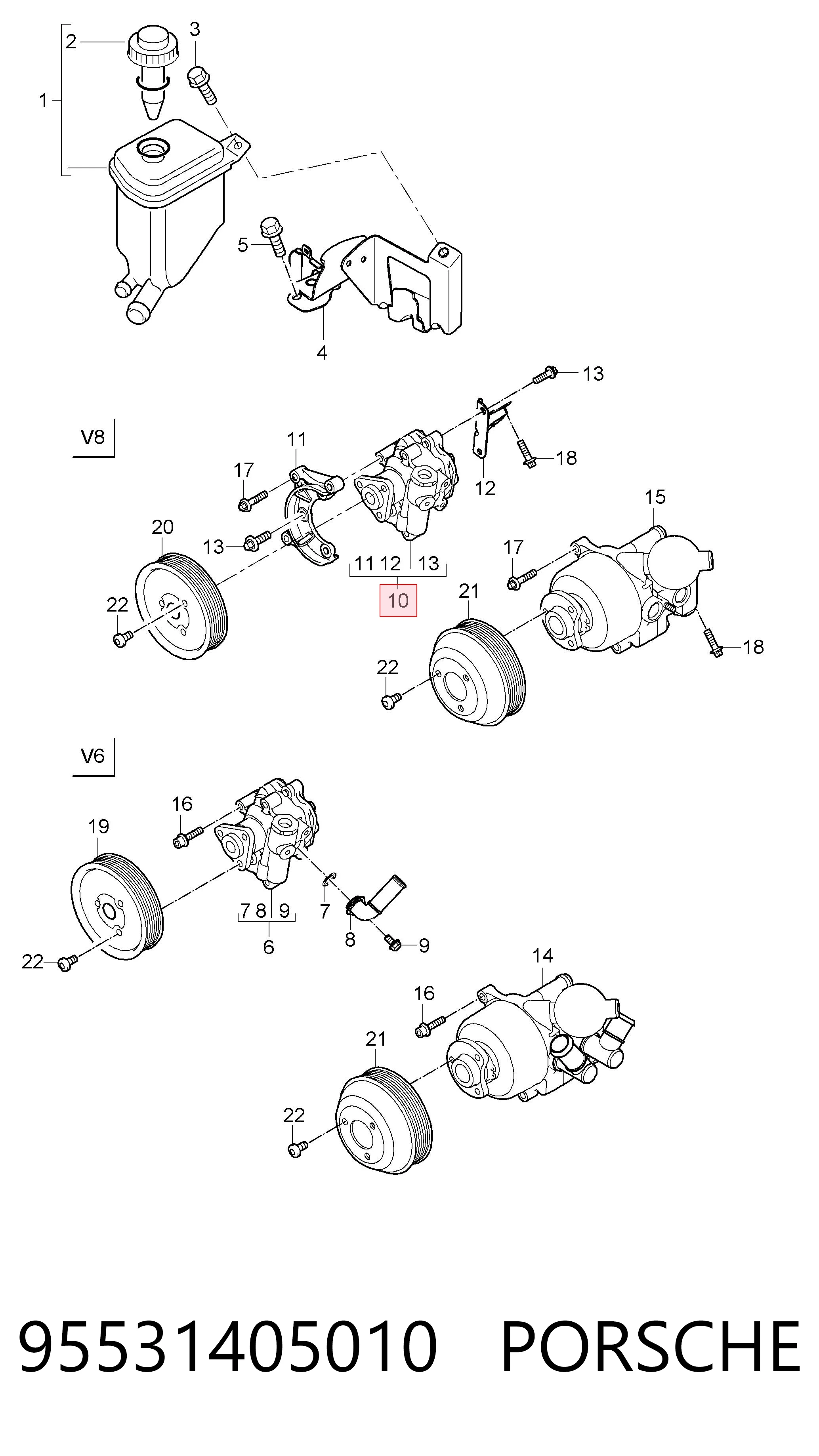 95531405010 Porsche Pompa wspomagania hydraulicznego kierownicy