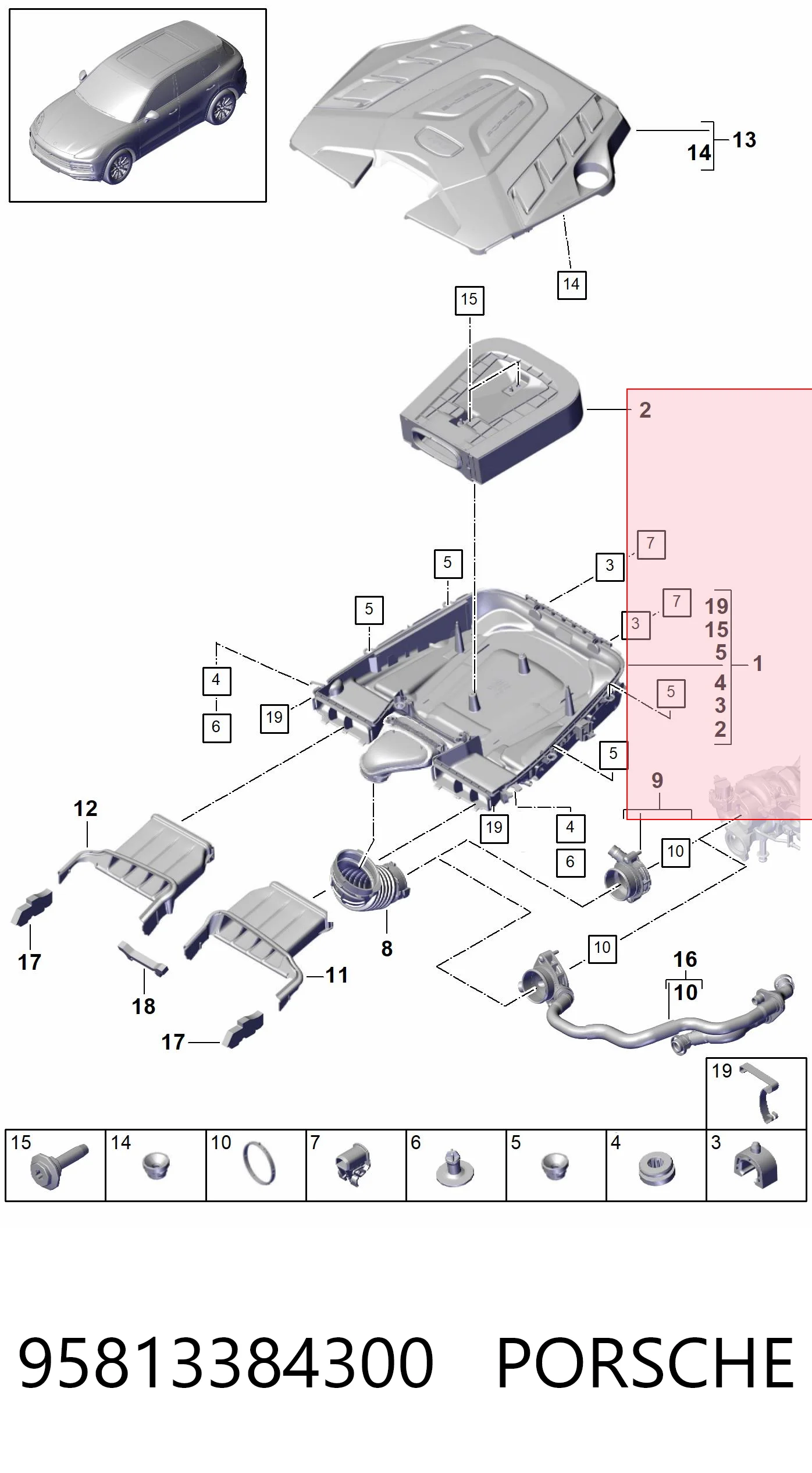 95813384300 Porsche Filtr powietrza
