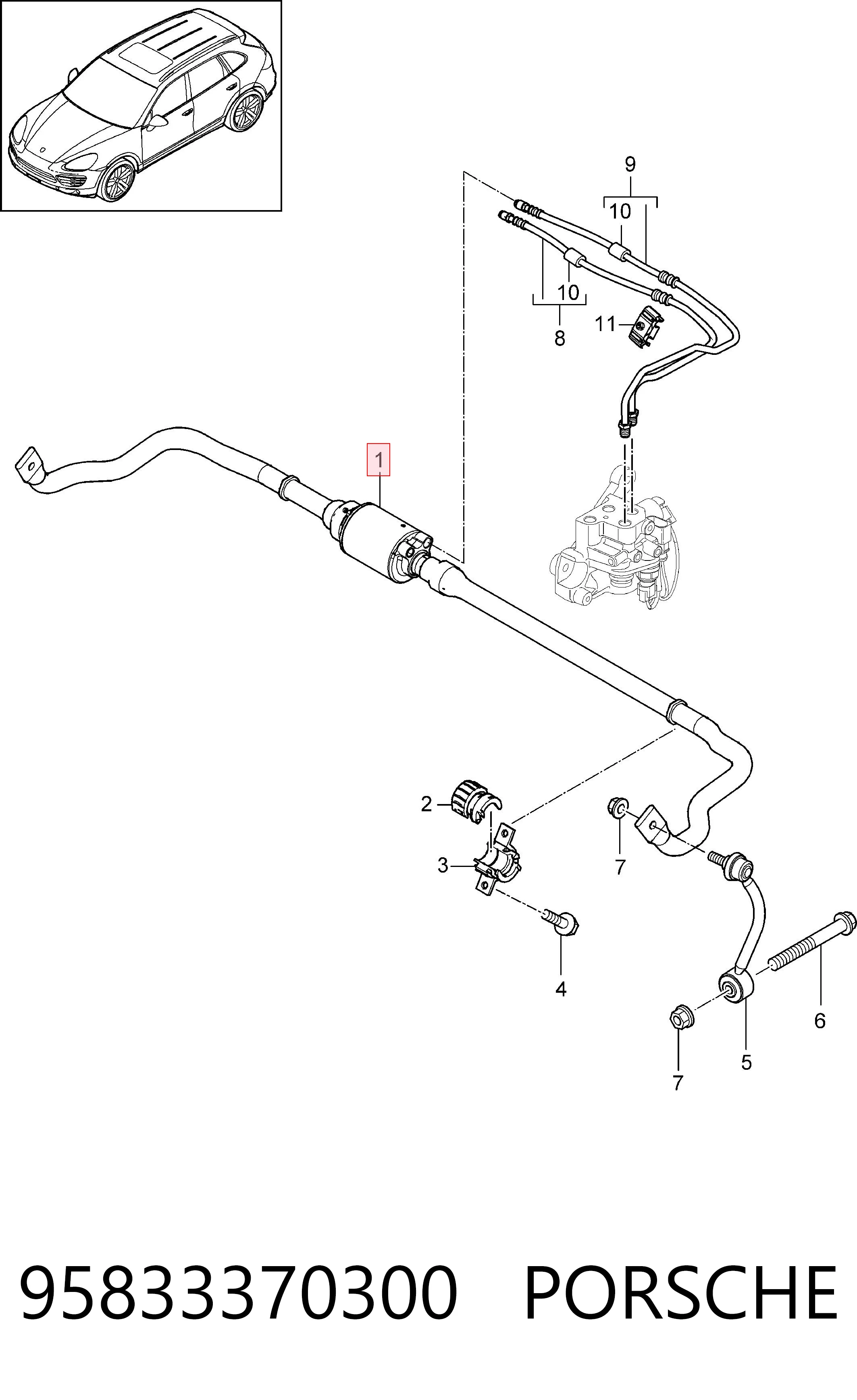 Kupić Stabilizator tylny Porsche Cayenne II 92A w dobrej cenie