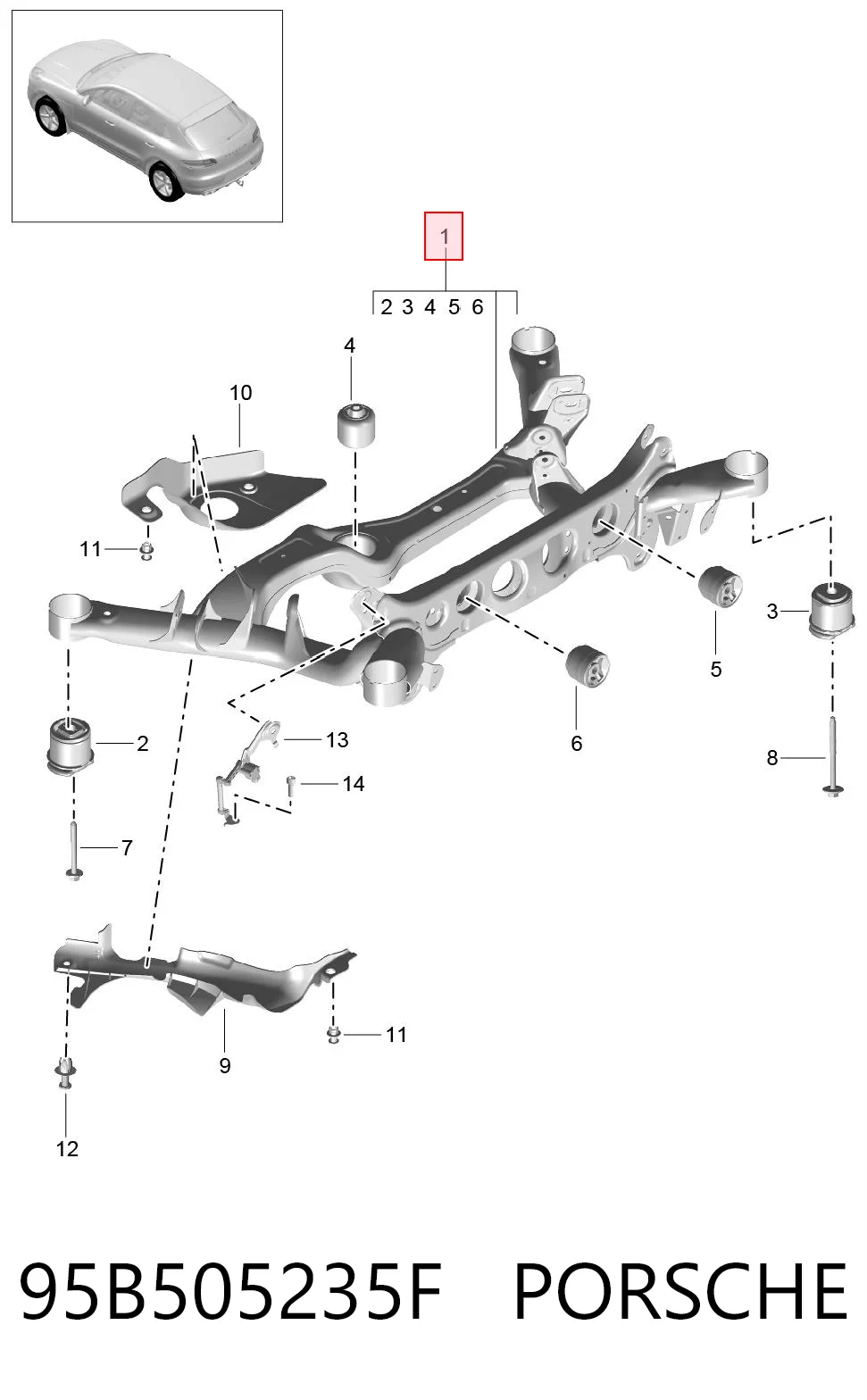 Korpus osi tylnej do Porsche MACAN S 95B