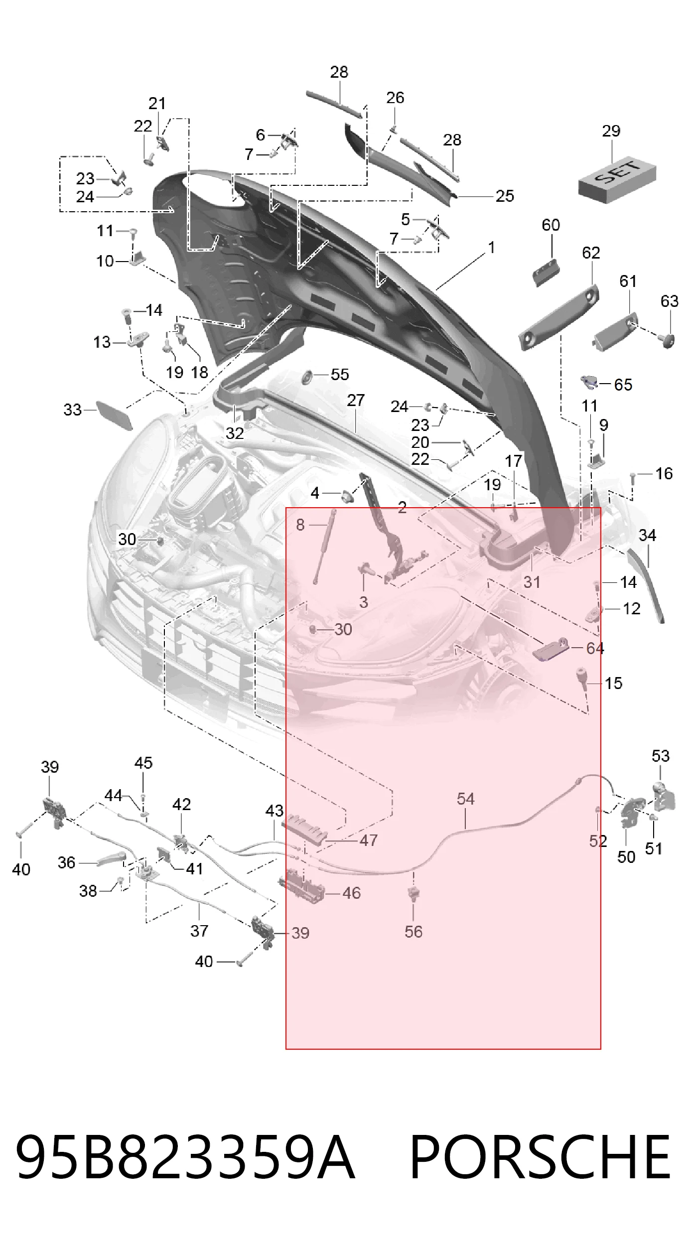 95B823359A Porsche Amortyzator maski