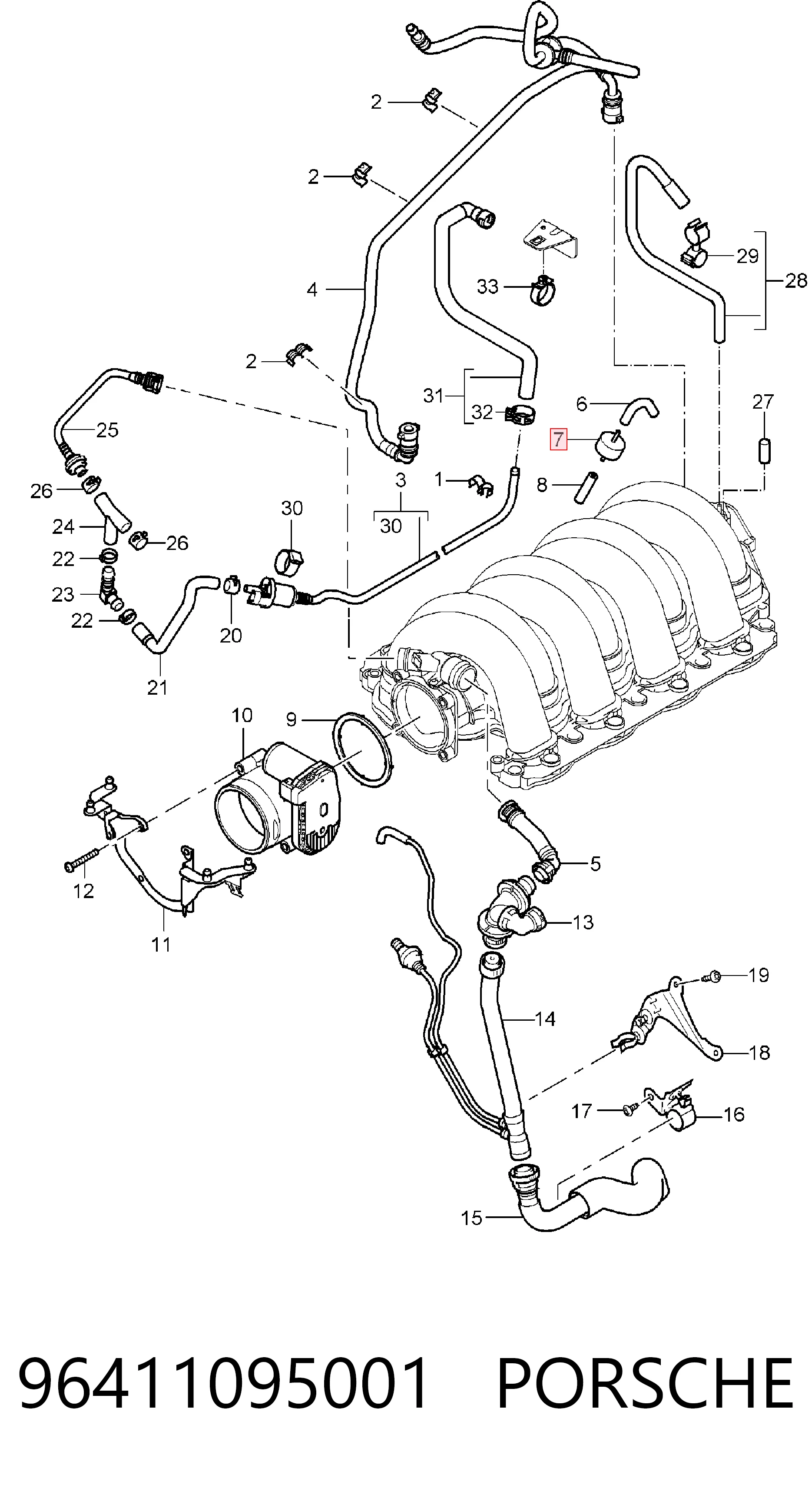 Zawór PCV odpowietrzający silnik do Porsche Cayenne 955