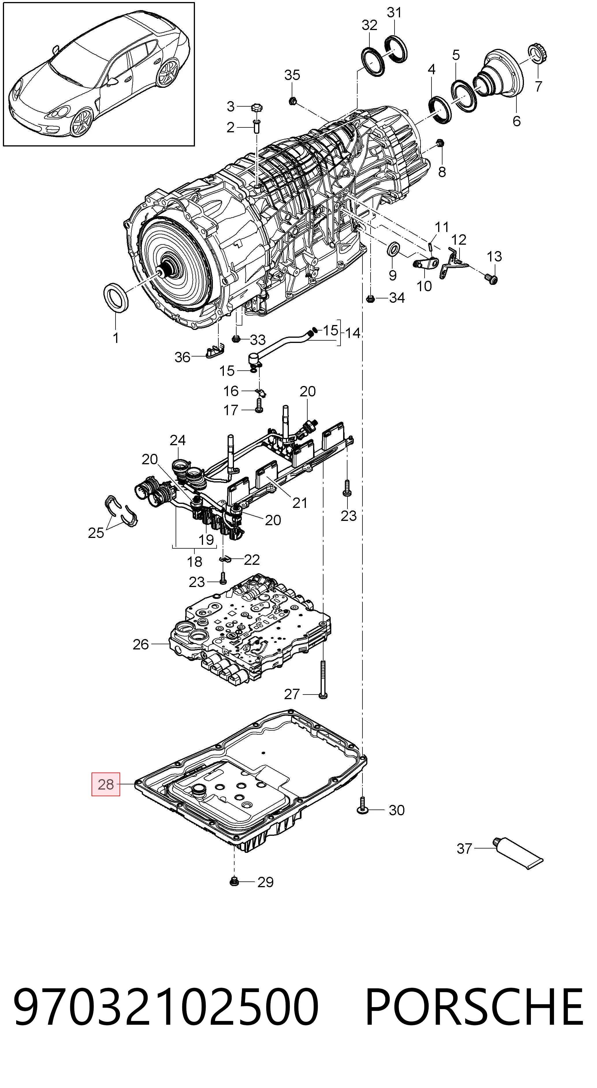 97032102500 Porsche Filtr automatycznej skrzyni biegów