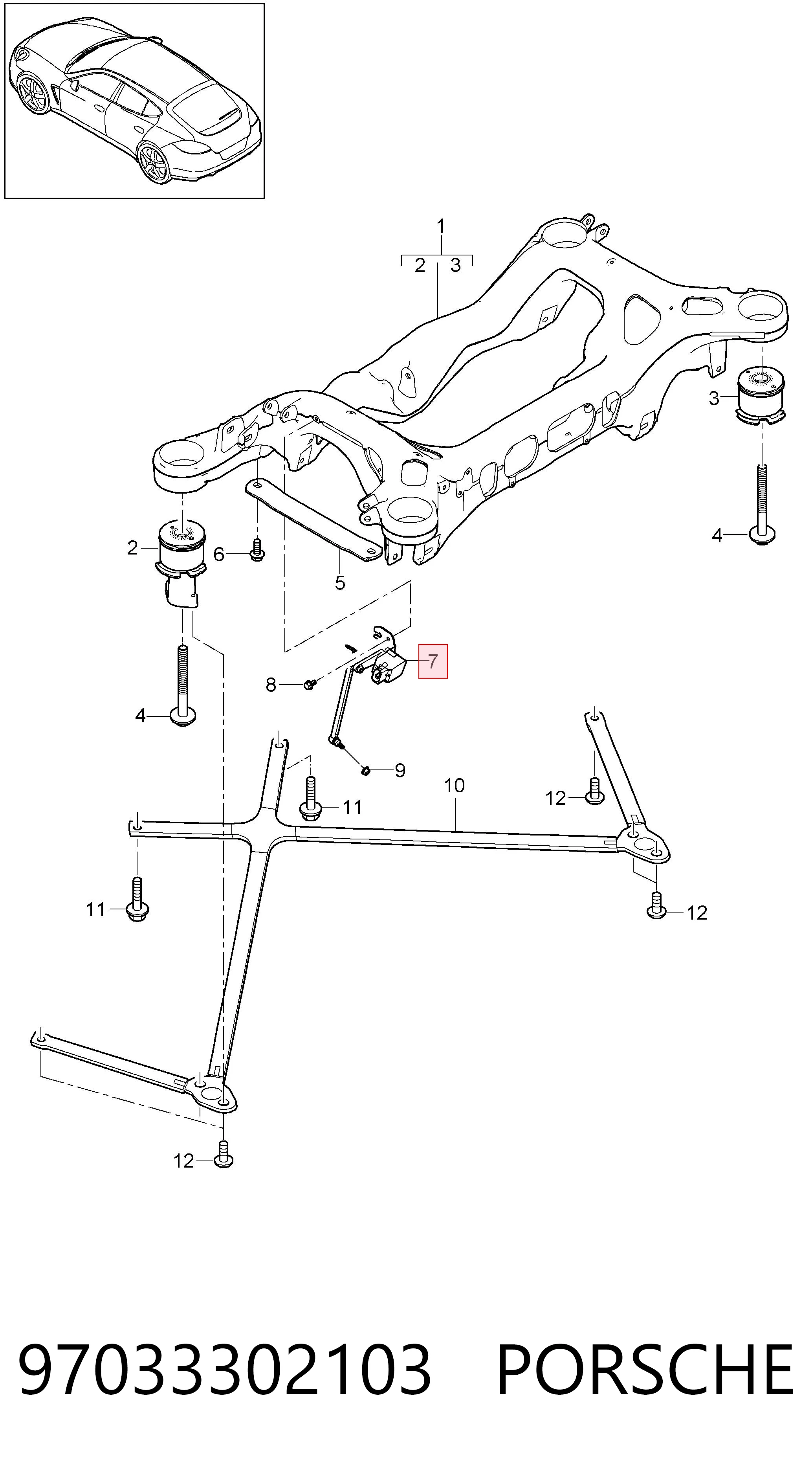 97033302103 Porsche Czujnik poziomowania karoserii tylny lewy