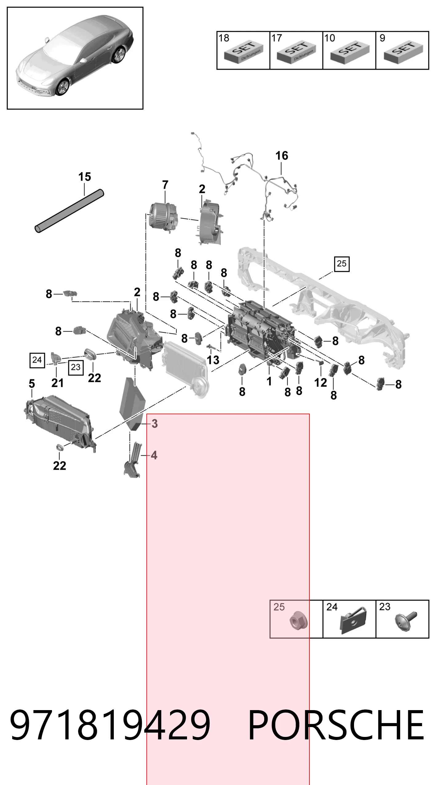 971819429 Porsche Filtr kabiny