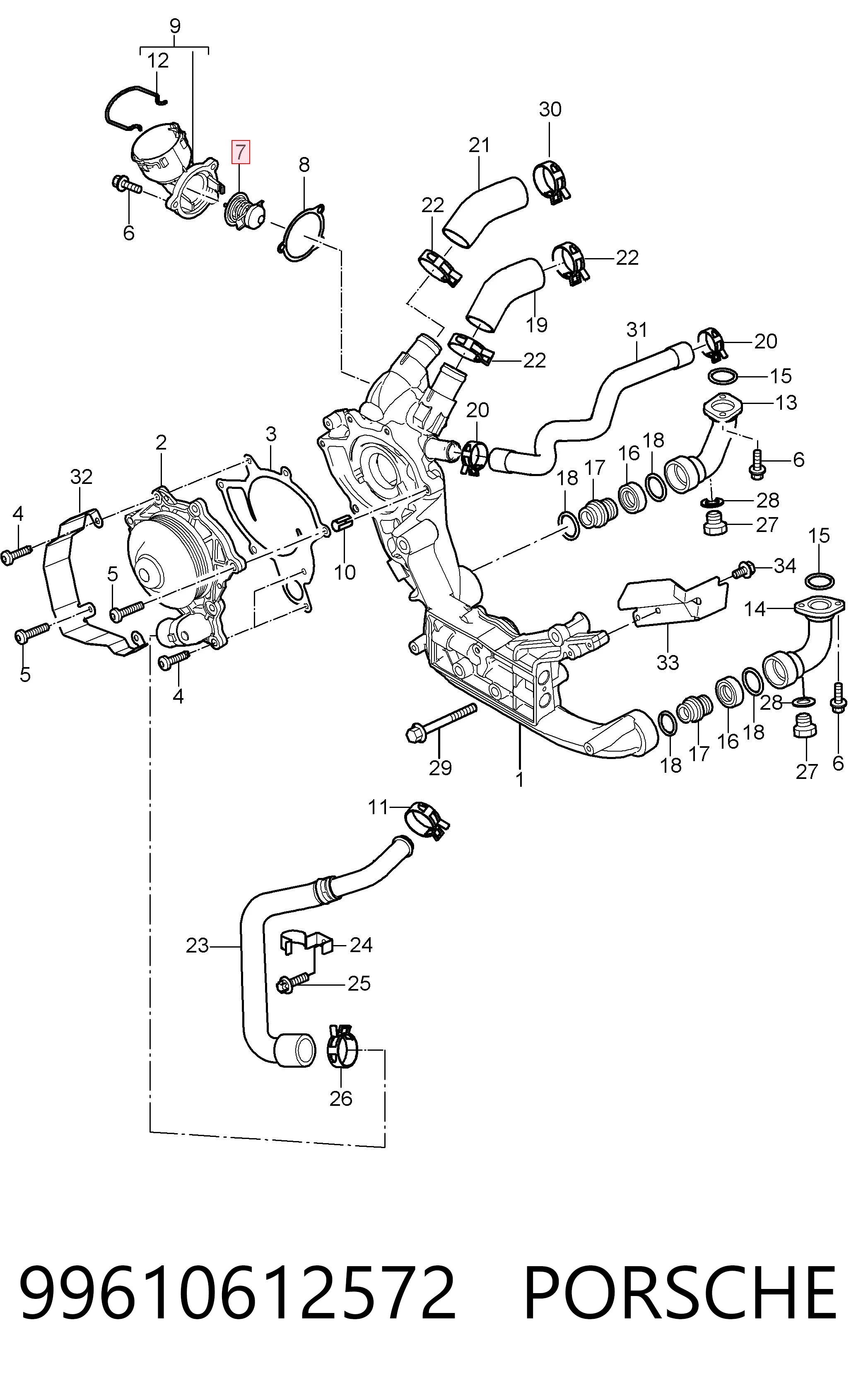 99610612572 Porsche Termostat